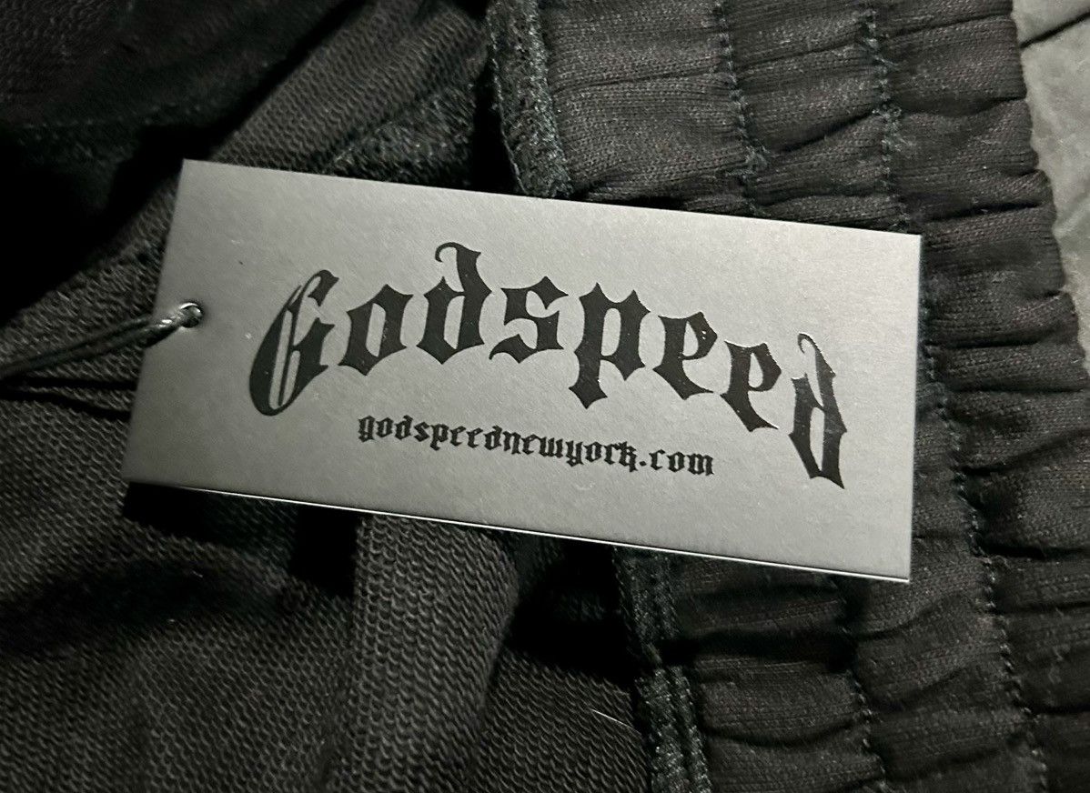 Godspeed Godspeed Mens OG Logo Sweatpants Black/Silver Satin LG Size US 34 / EU 50 - 6 Thumbnail