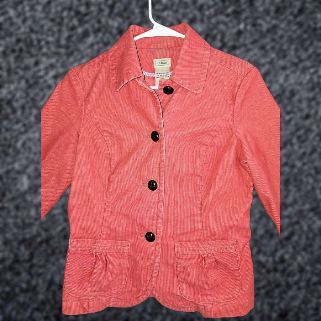 Vintage VINTAGE L.L. Bean Blazer Jacket Corduroy Salmon Pink 4 Reg Women's Vintage Pattern Solid Long Sleeve Button Up Embroidered Duck Size S / US 4 / IT 40 - 1 Thumbnail