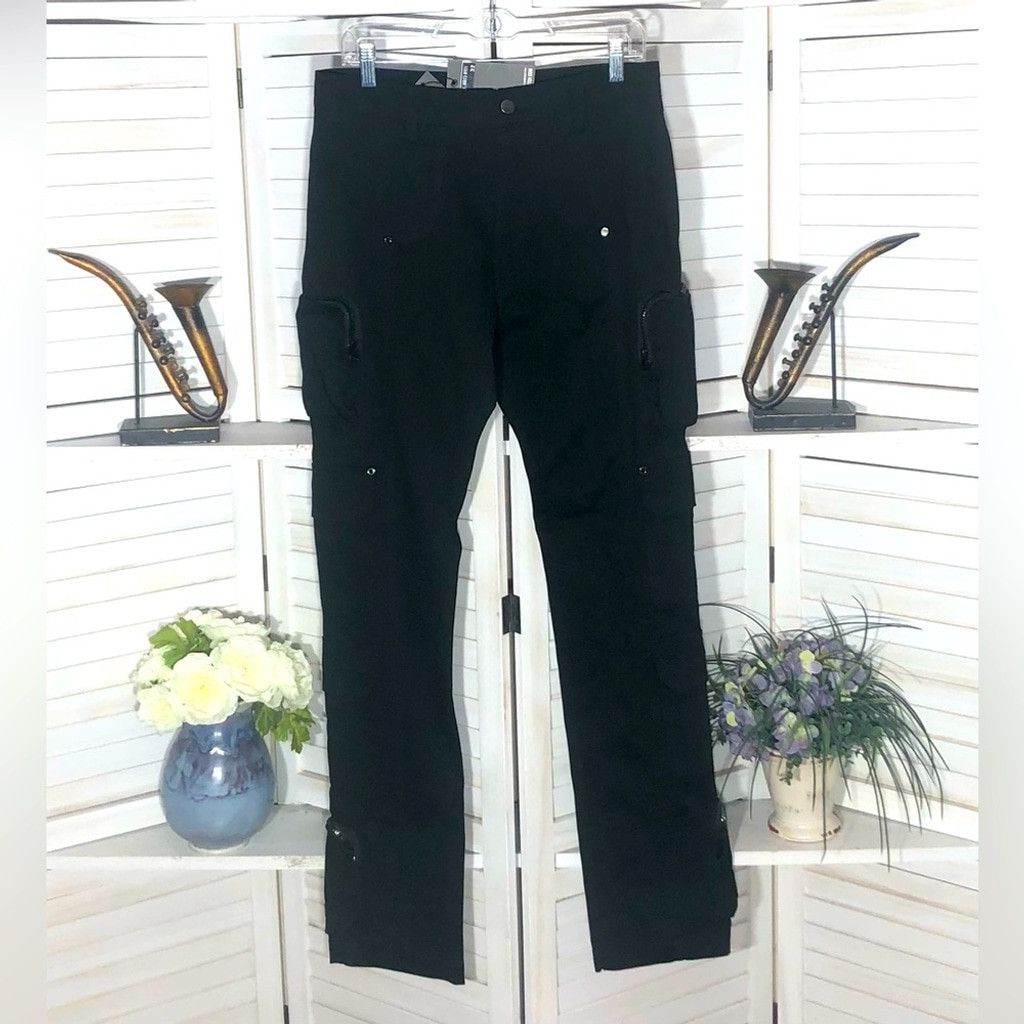 Hot Topic NWT Hot Topic black pants goth zipper cargo cotton Sz 32 X34 Size US 32 / EU 48 - 1 Thumbnail