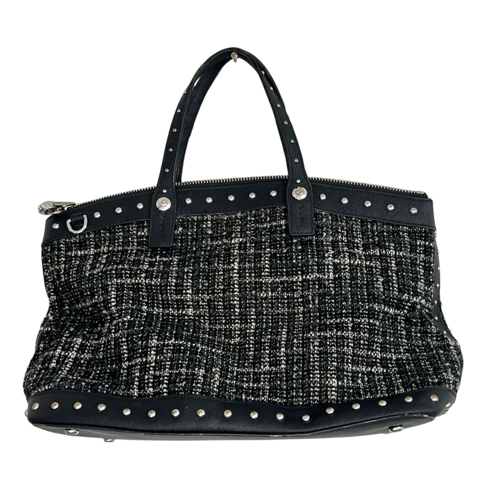 Henri Bendel Henri Bendel Black & White Fabric & Leather Bag Pearl Accent Size ONE SIZE - 9 Thumbnail