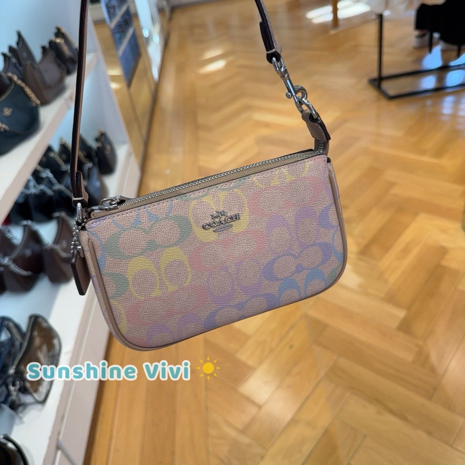 Coach NWT Coach Nolita 19 In Rainbow Canvas cdc38 Silver Sand Size ONE SIZE - 5 Thumbnail
