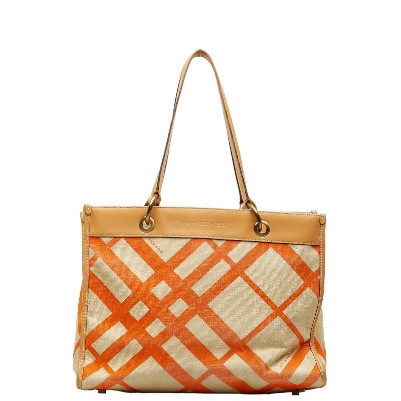 image of Burberry Canvas Tote Bag in Brown, Women's