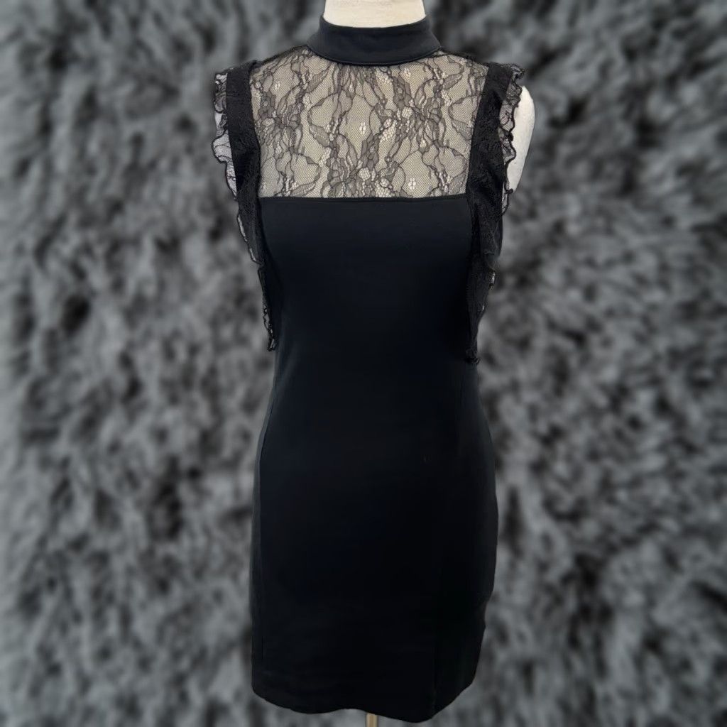 Free People Free People Beaumont Muse Dress Black Sleeveless Mini Lace Trim Party M Womens Size M / US 6-8 / IT 42-44 - 1 Thumbnail
