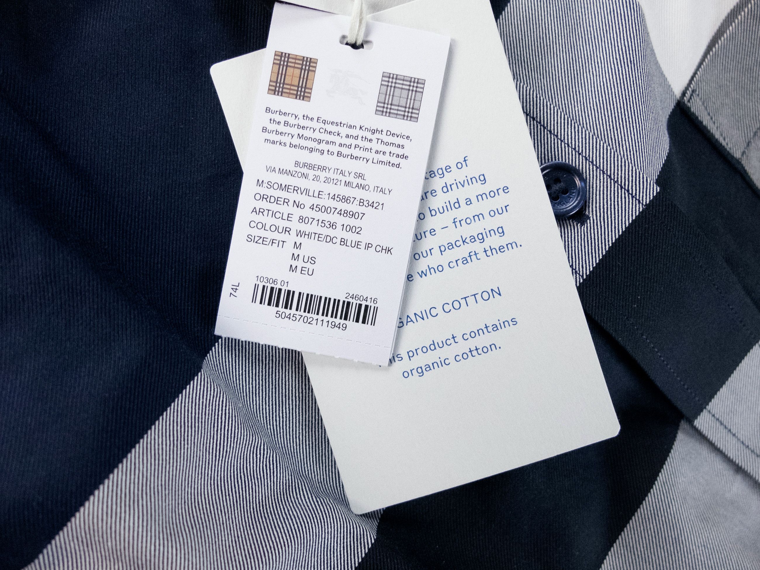 Burberry BURBERRY navy blue slim fit classic check cotton shirt M Size US M / EU 48-50 / 2 - 8 Thumbnail