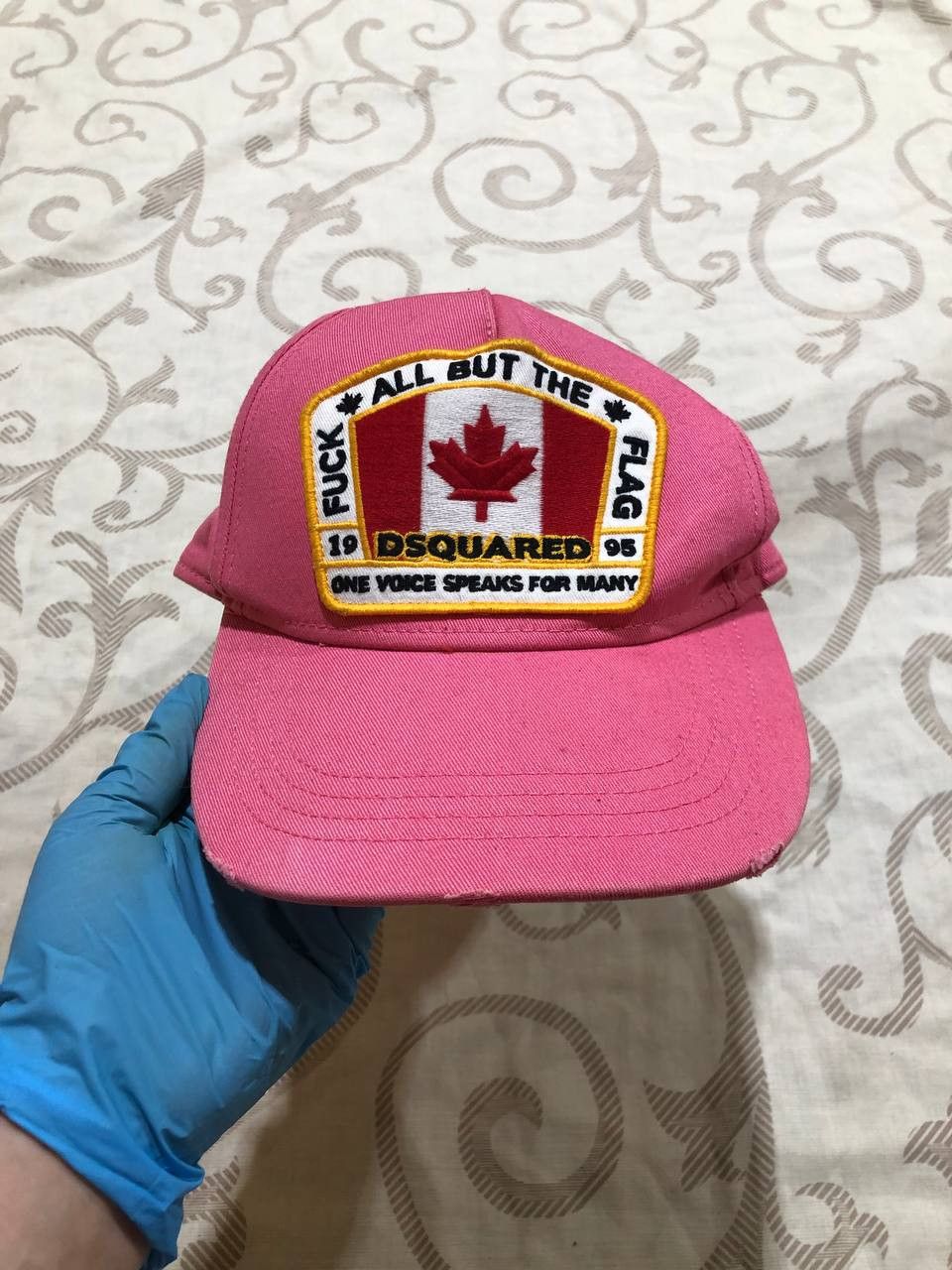 Dsquared2 Dsquared2 “Fuck All But The Flag” Pink Trucker Cap Hat Size ONE SIZE - 12 Thumbnail