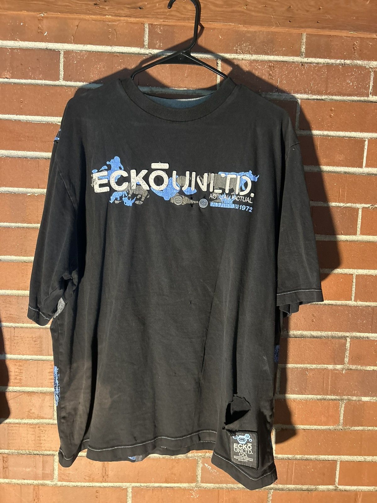 Ecko Unltd. × Vintage Vintage Distressed Ecko Shirt Size US XL / EU 56 / 4 - 1 Thumbnail