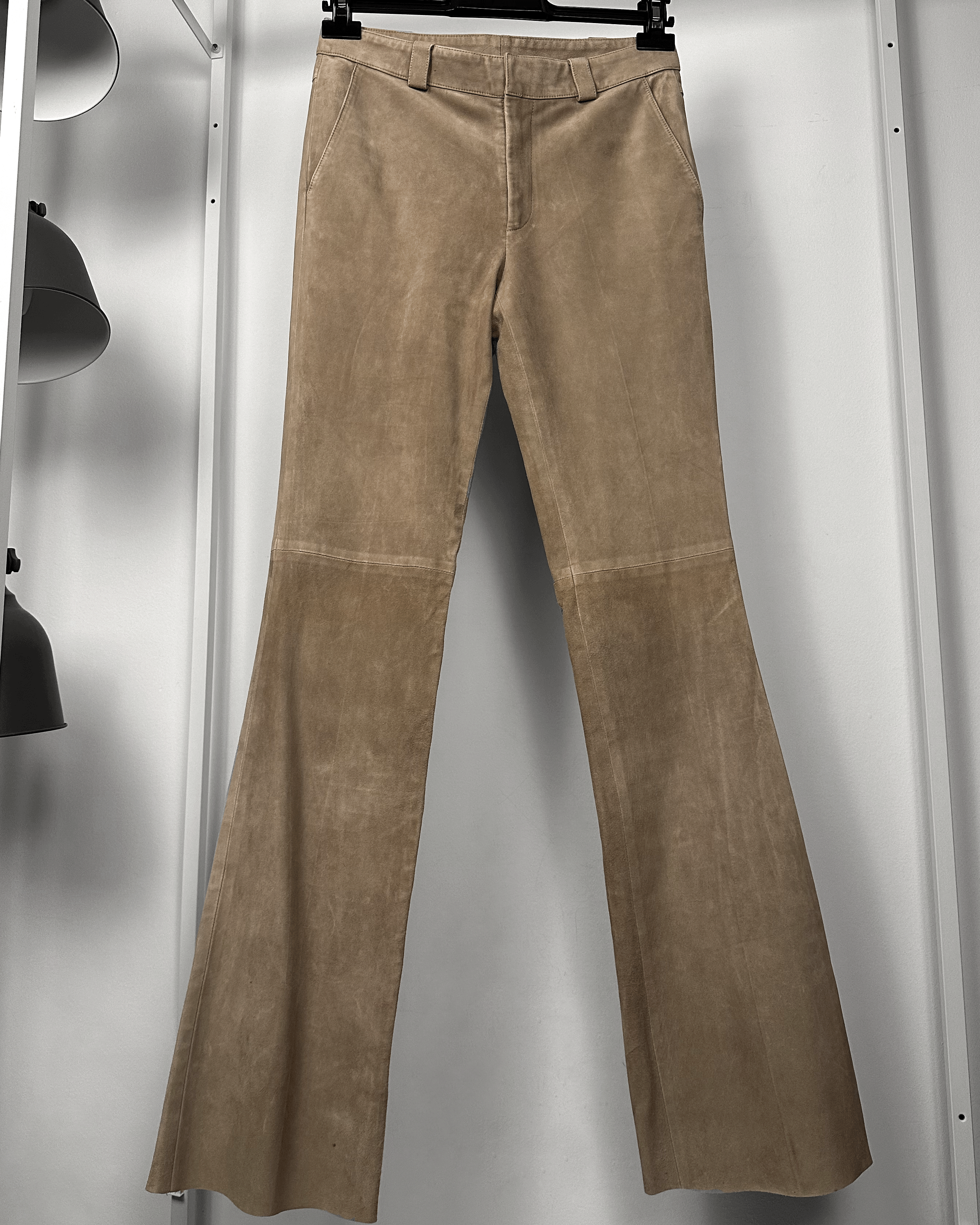 Gucci Gucci Tom Ford Beige Leather Flared Pants Size US 28 / EU 44 - 3 Thumbnail