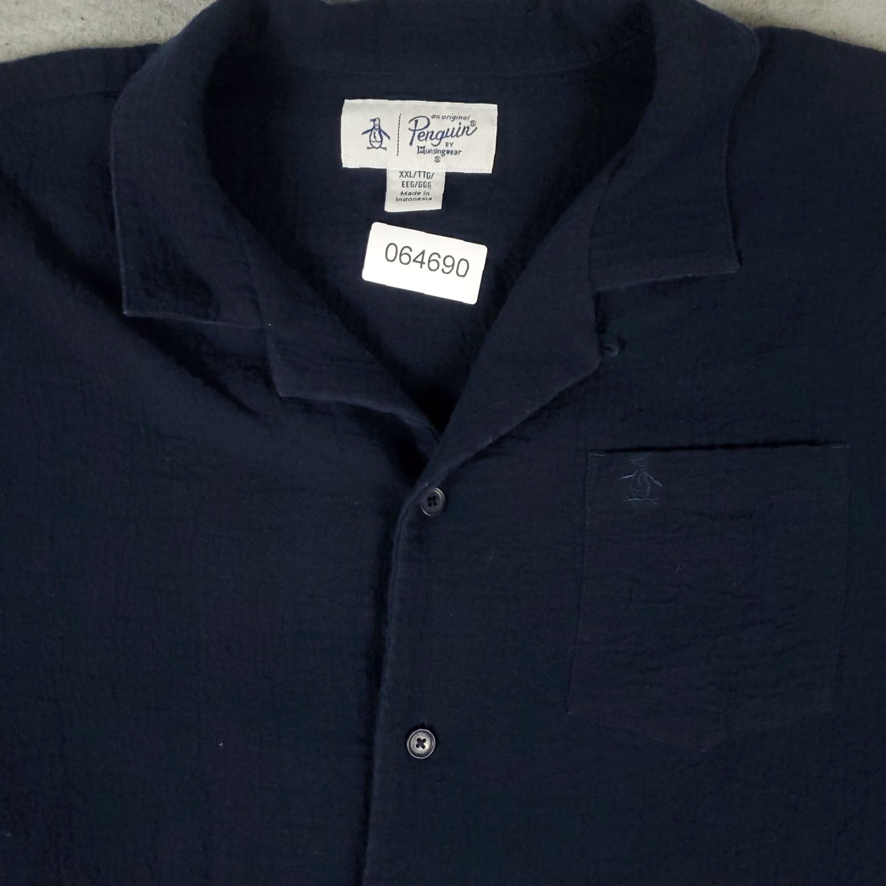 Original Penguin Original Penguin Shirt Mens 2XL Navy Blue Camp Collar Button Up Short Sleeve Size US XXL / EU 58 / 5 - 2 Thumbnail