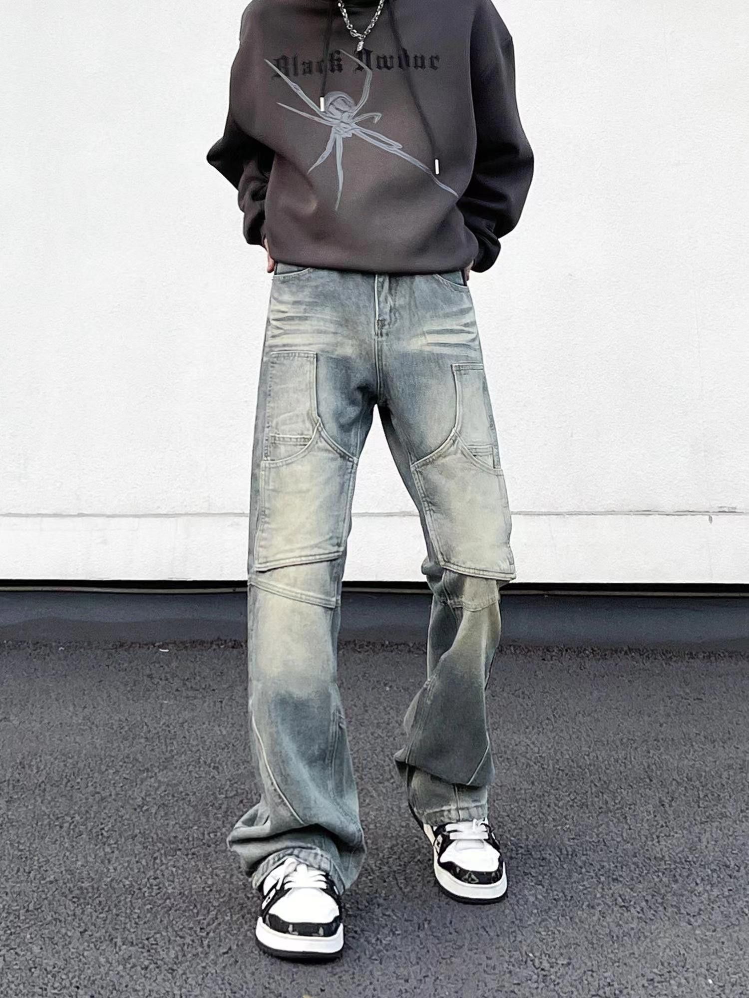 Japanese Brand × Jean Vintage washed street patchwork jeans Size US 34 / EU 50 - 4 Thumbnail