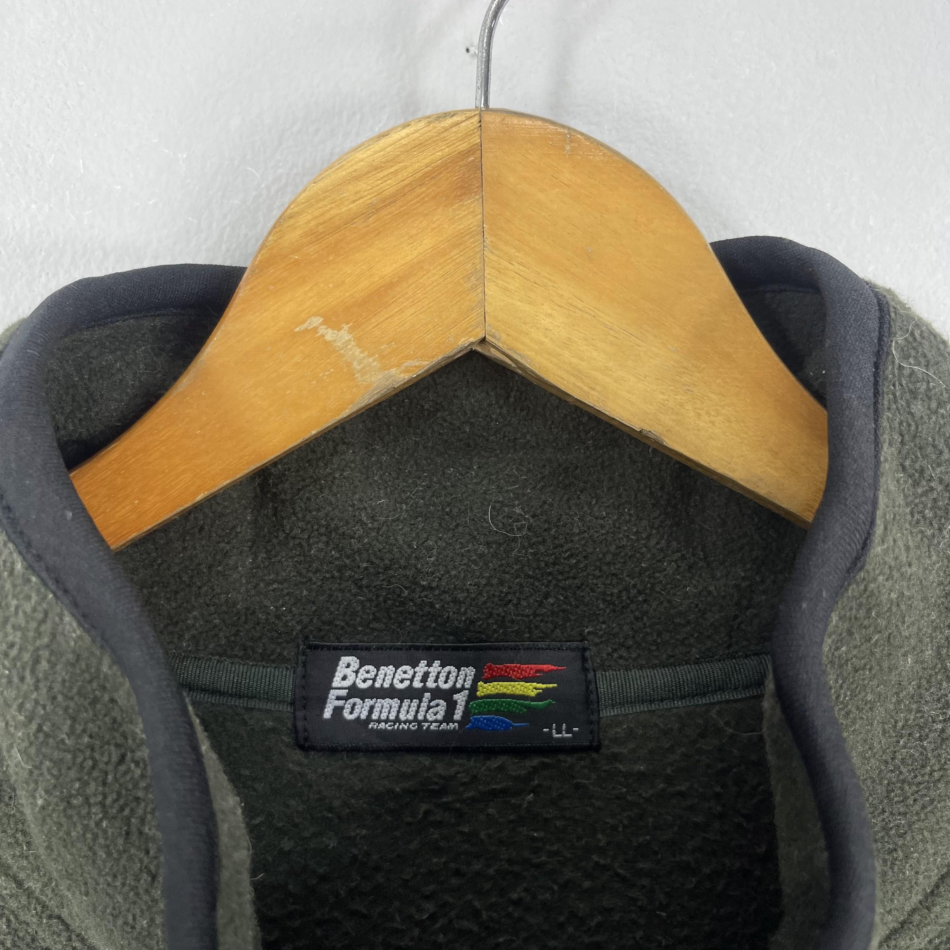 Benetton Vintage 90's BENETTON Formula 1 Half Zipper Fleece Jacket Size US L / EU 52-54 / 3 - 5 Thumbnail