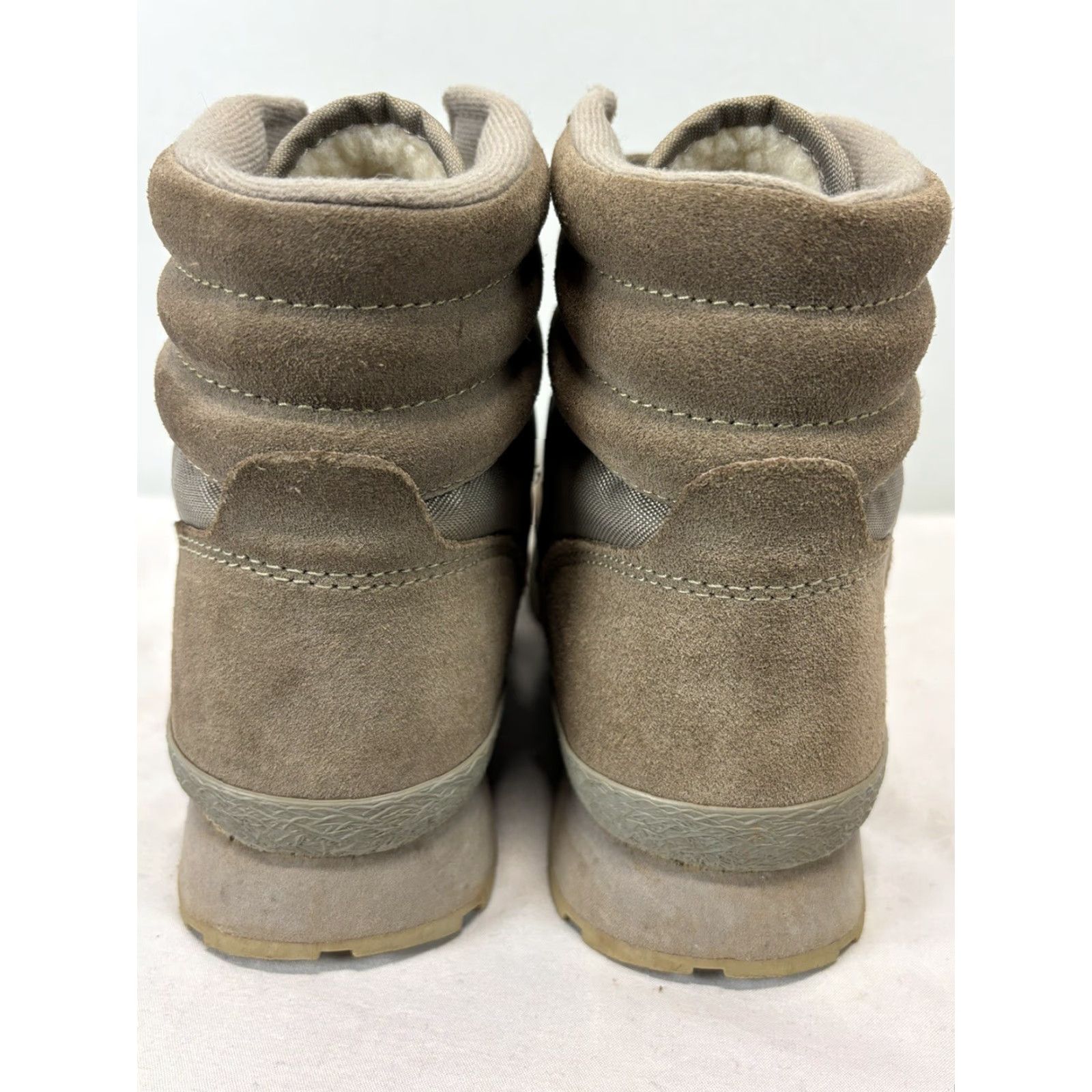 Vintage VINTAGE L.L. Bean Bean Boots Bootie Women's Size 8 Grey/Tan Leather & Canvas Lined Hook & Loop 90s? (adjust theme) Size M / US 6-8 / IT 42-44 - 4 Thumbnail