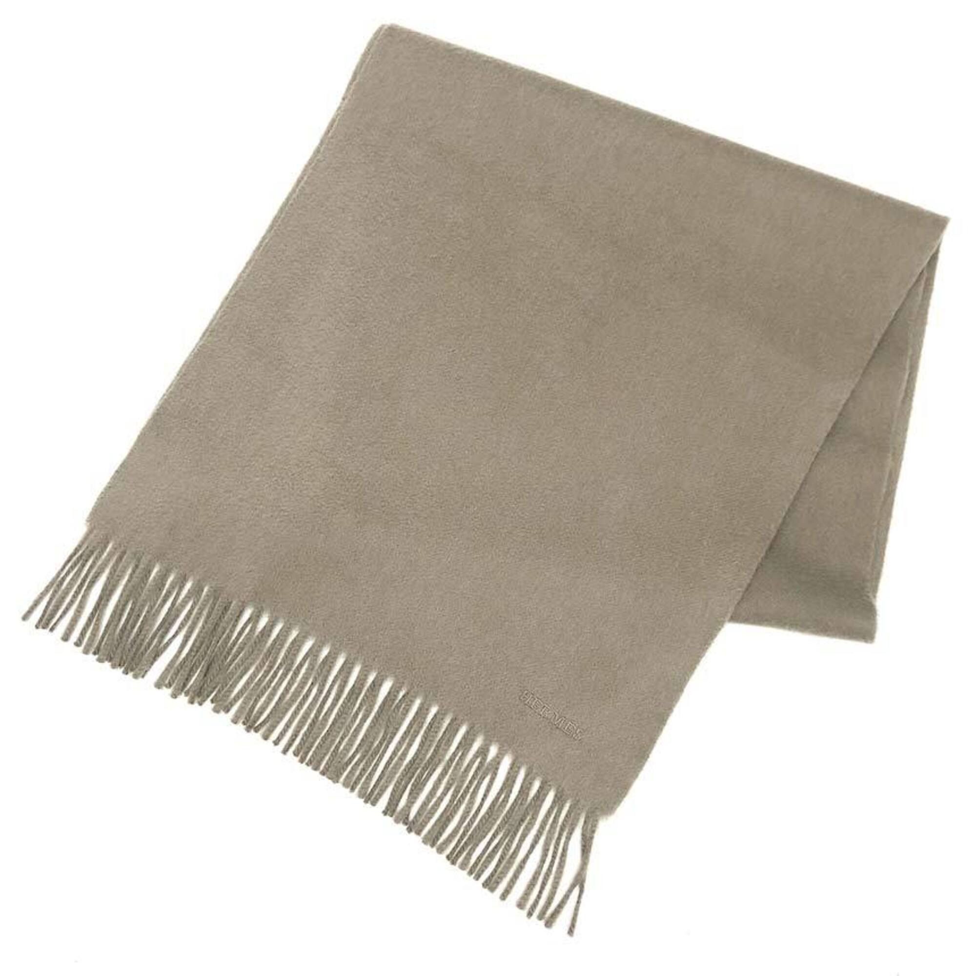 Hermes HERMES Unie Brod'ee Cashmere Scarf, Etoupe, Men's/Women's Scarf Size ONE SIZE - 1 Thumbnail