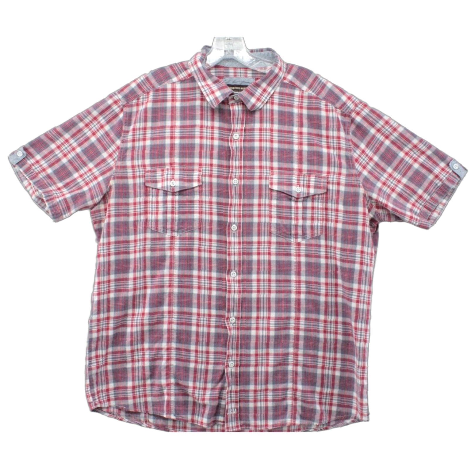 Johnston & Murphy VINTAGE Johnston & Murphy Shirt Men's XXL Red Plaid Short Sleeve Button Up Casual Friday Size US XXL / EU 58 / 5 - 1 Thumbnail