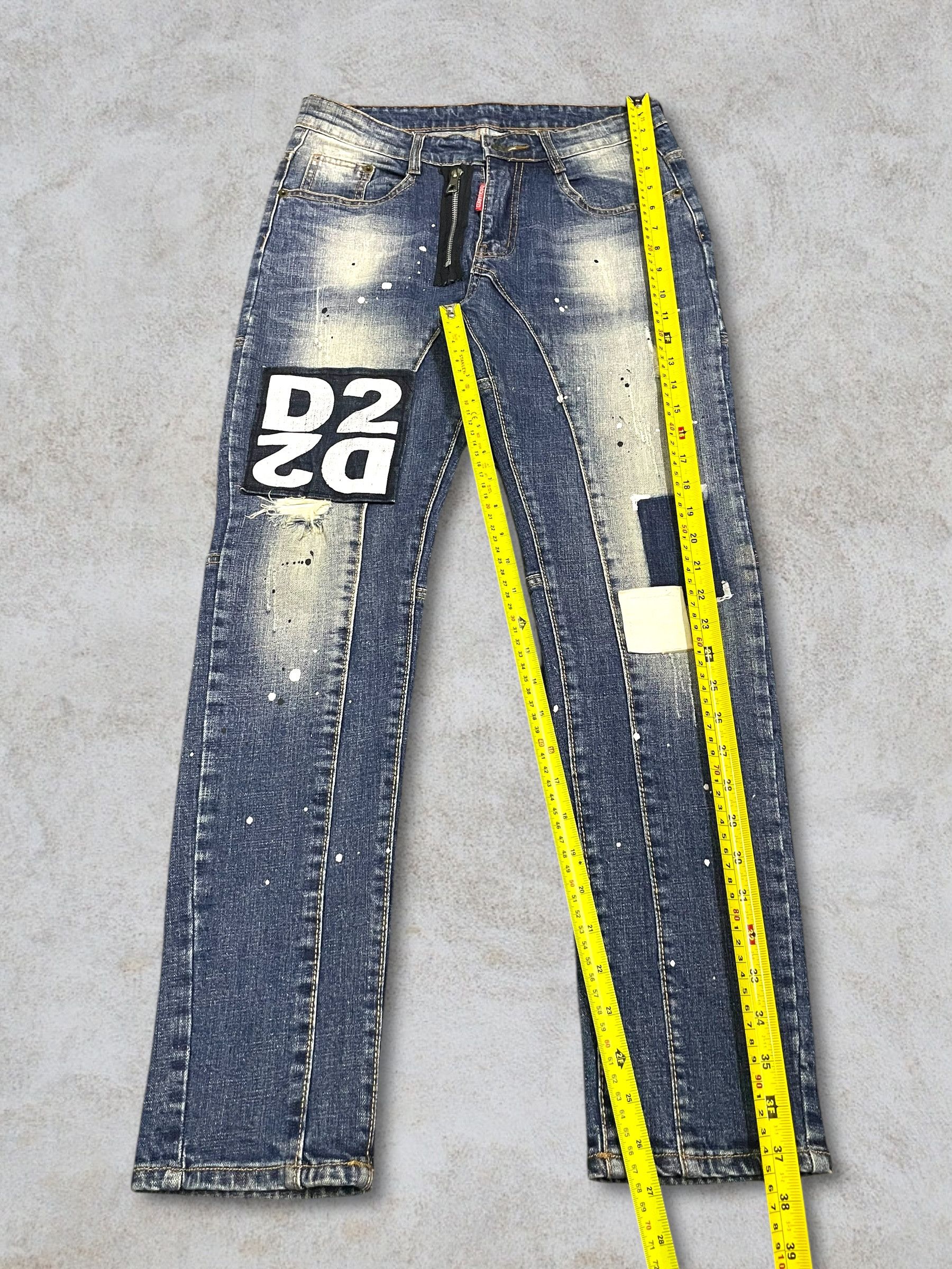 Dsquared2 Dsquared2 Patchwork Spellout Paint Splatter Glamorous Jeans Size US 29 - 14 Thumbnail