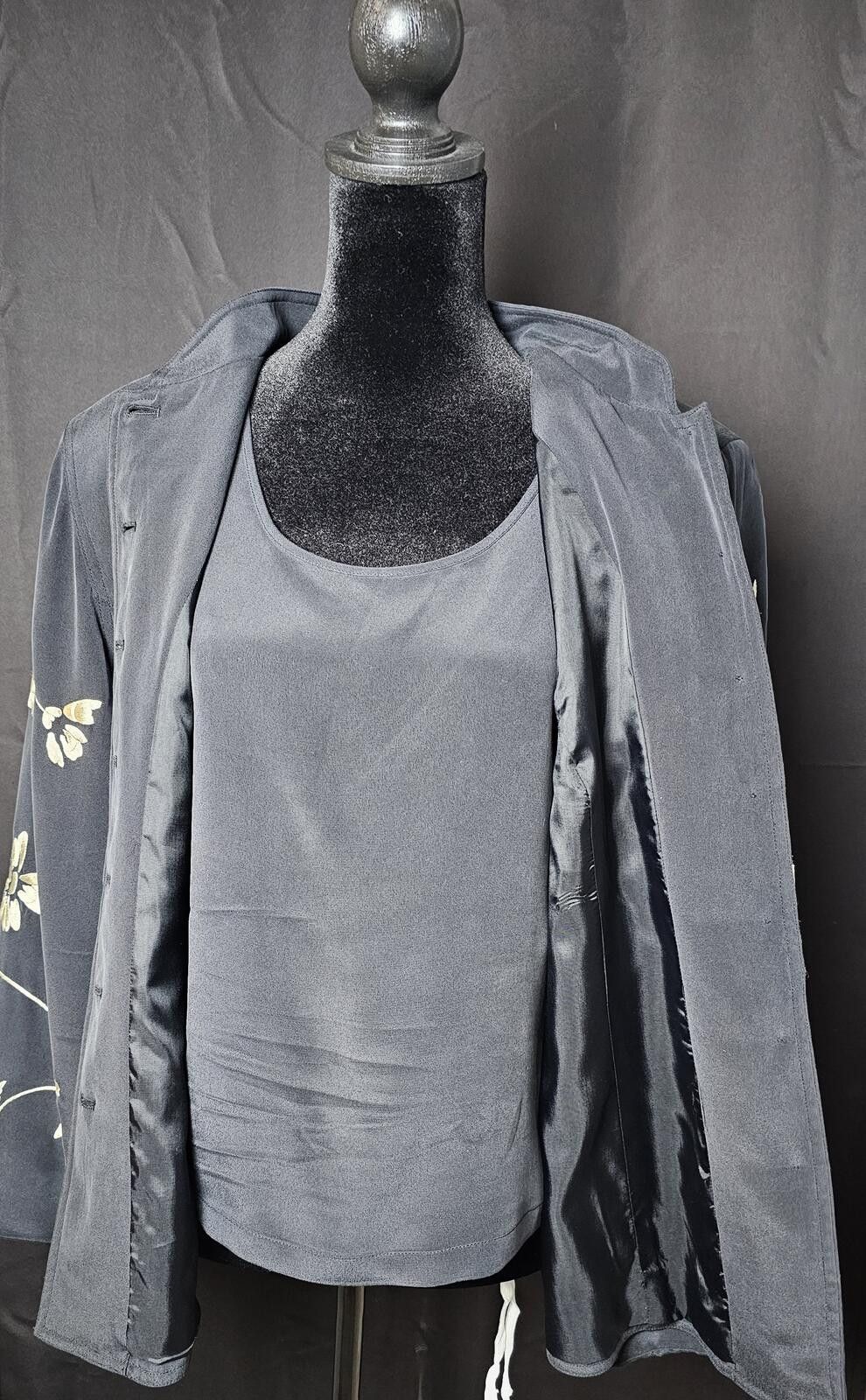 Other Debra DeRoo Jacket & Top Balck/Gold Womens Size M 100% Silk Size M / US 6-8 / IT 42-44 - 5 Thumbnail