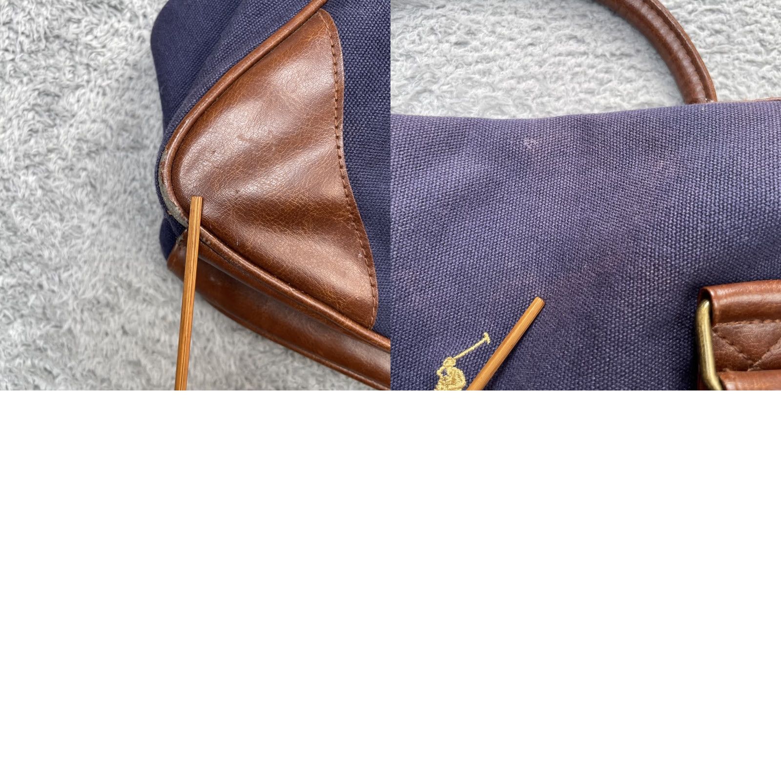 Ralph Lauren VTG Ralph Lauren Polo Bag Large Blue Canvas Duffle Travel Leather Trim Weekender Bag Size US L / EU 52-54 / 3 - 9 Thumbnail