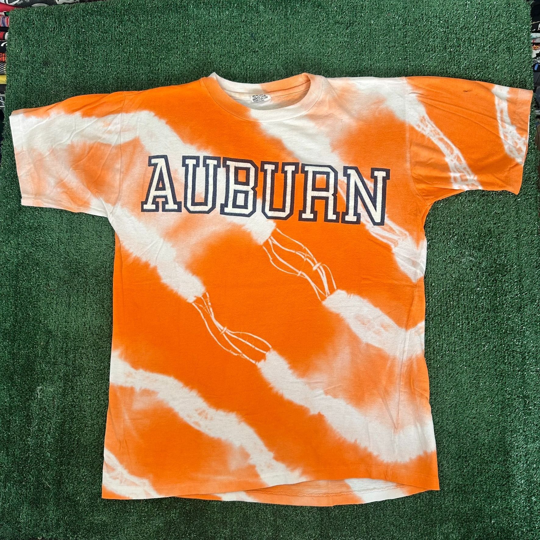 NCAA Vintage 90s Auburn University T-Shirt Single Stitch Tie Dye Size US L / EU 52-54 / 3 - 1 Thumbnail