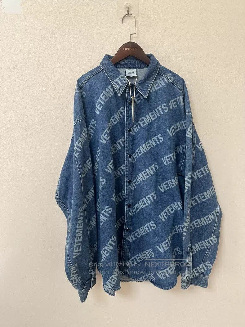 Vetements VETEMENTS Bulletproof Logo Denim Jacket Size US L / EU 52-54 / 3 - 1 Thumbnail