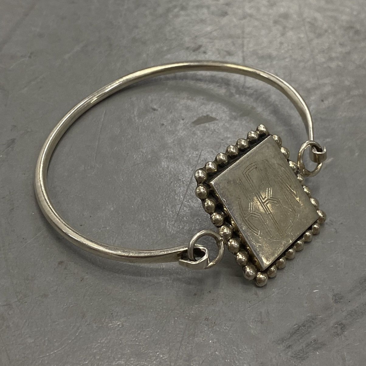 Kapital × Vintage Vtg 60s 70s Chunky Geometric Sterling Silver Monogram Cuff Size ONE SIZE - 3 Thumbnail