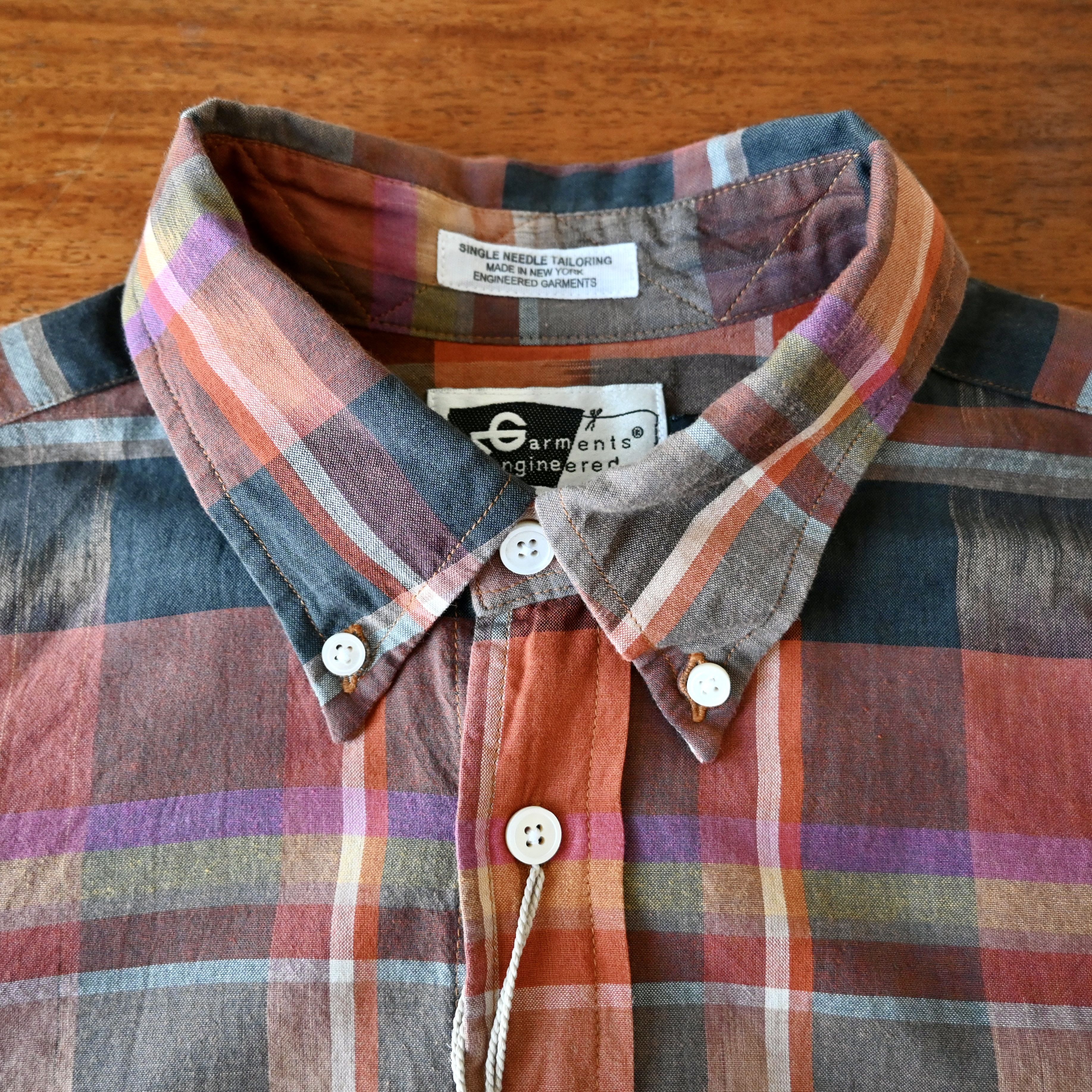 Engineered Garments MINT, Engineered Garments "19th Century Shirt" ikat plaid Size US M / EU 48-50 / 2 - 16 Thumbnail