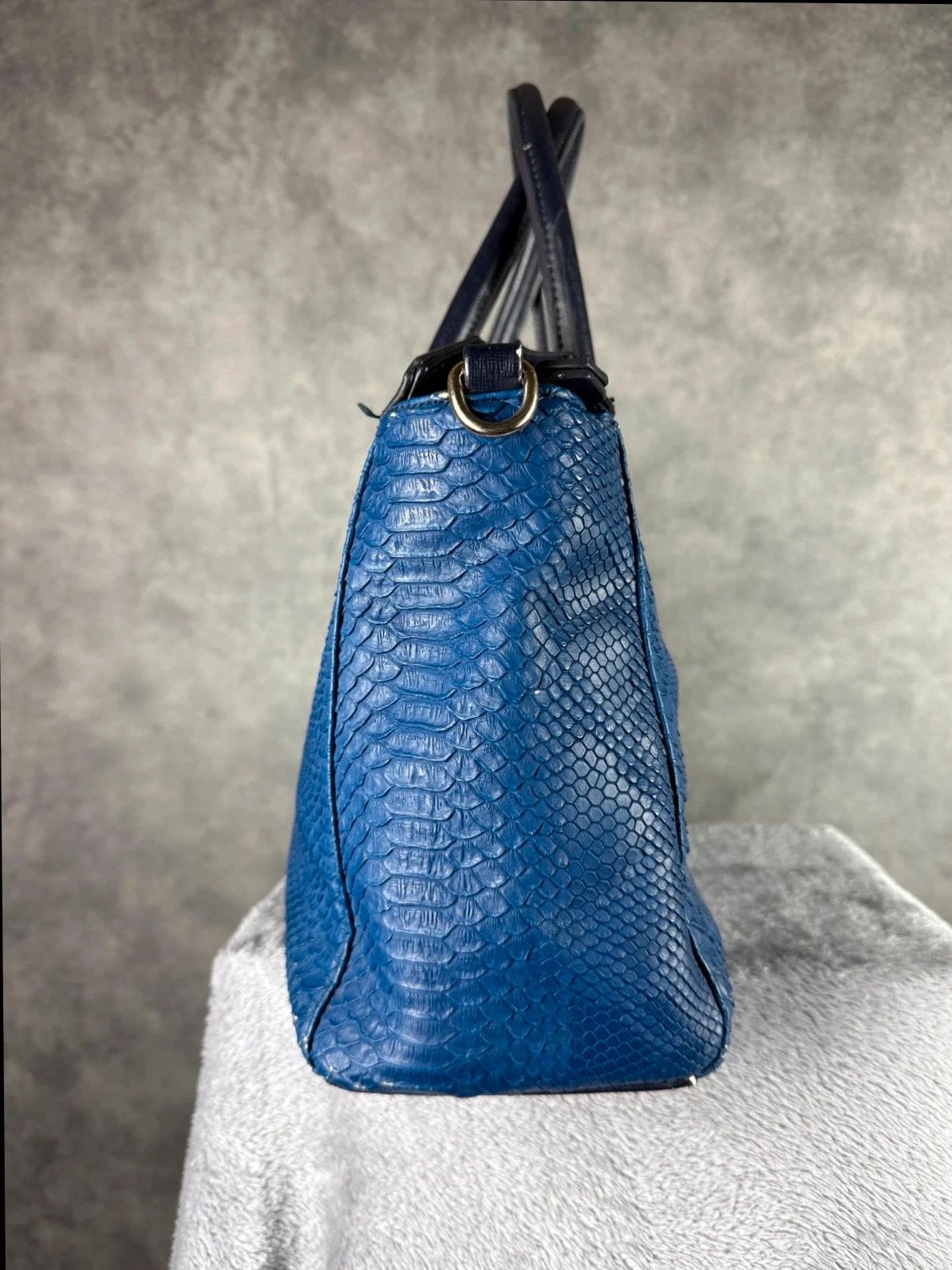 Mario Valentino Mario Valentino Snake Print Mini Handbag Blue Size ONE SIZE - 6 Thumbnail