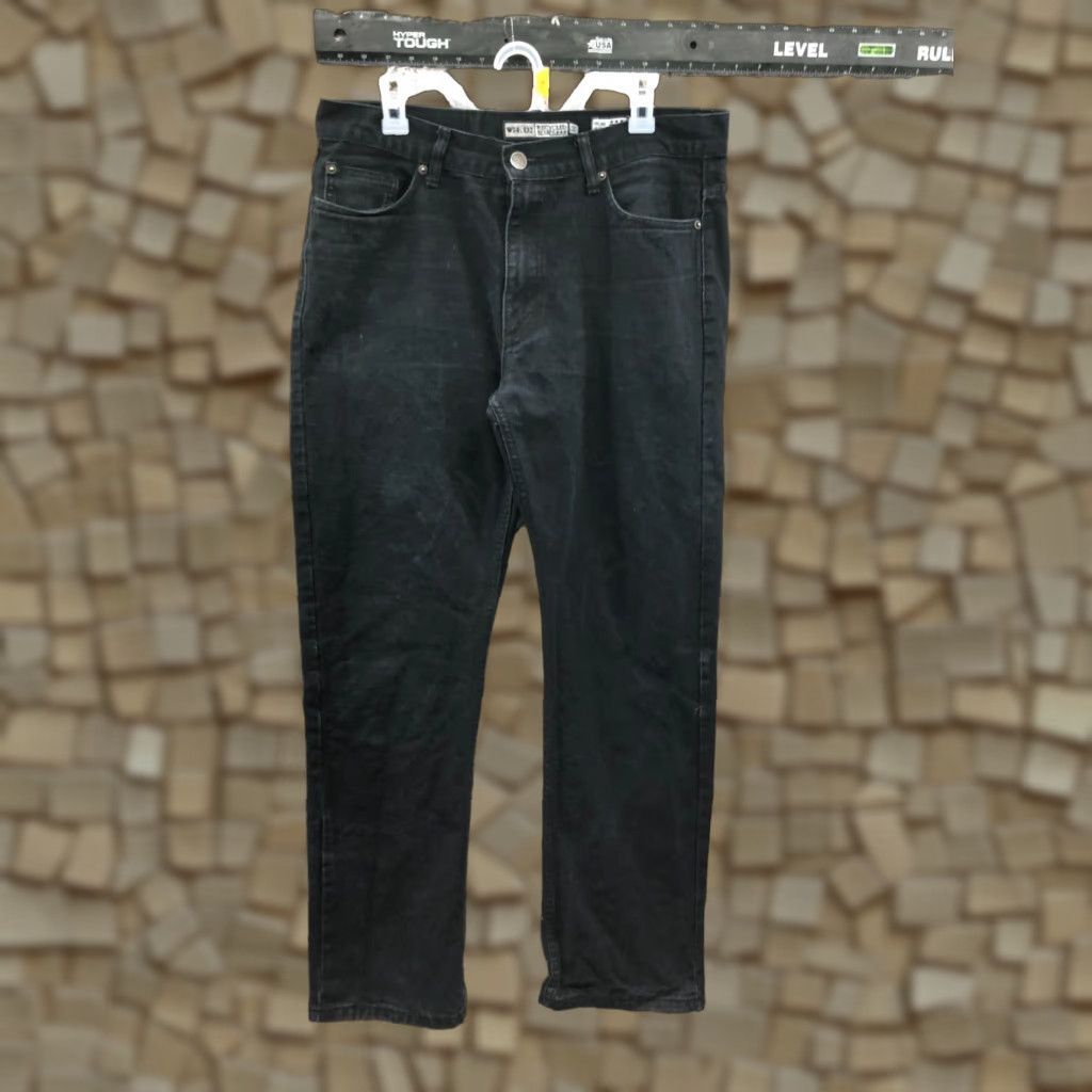 Denime Recycled Blues Jeans Size 34x32 Mens Mid Rise Slim Straight Dark Black Denim Jeans Size US 34 / EU 50 - 1 Thumbnail
