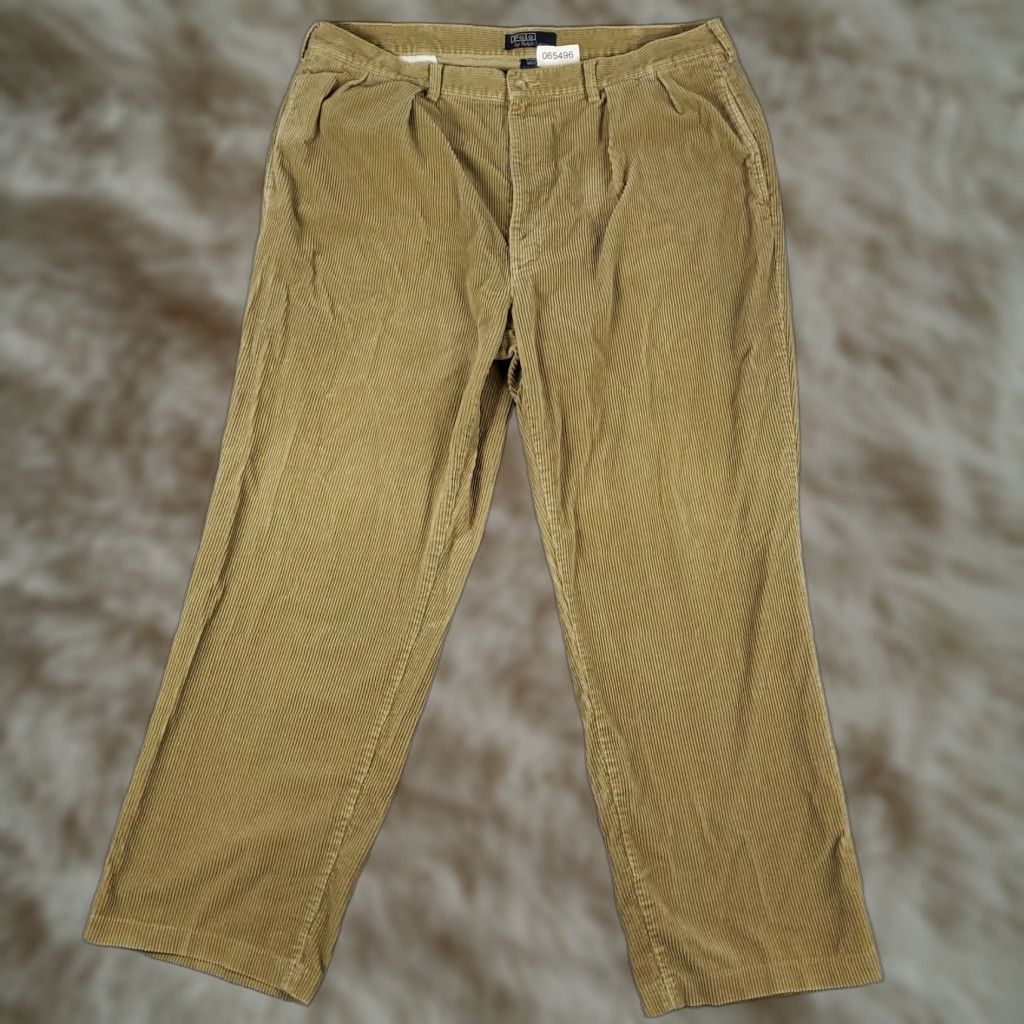 Ralph Lauren Ralph Lauren Pants Mens Regular 40x30 Beige Corduroy Straight Pleated Pocket Size US 40 / EU 56 - 1 Thumbnail
