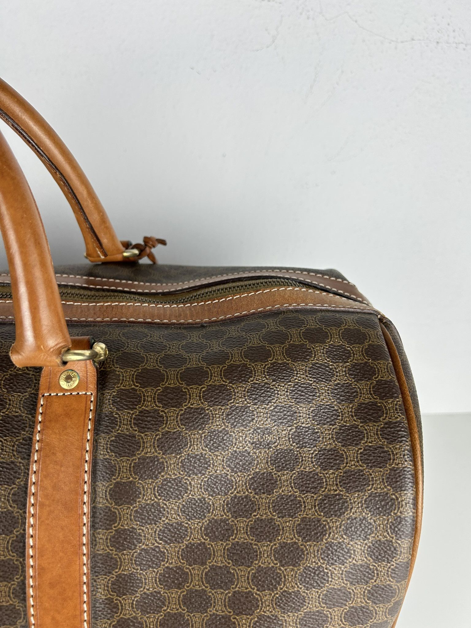 Celine Vintage 90s Celine macadam monogram boston bag Size ONE SIZE - 14 Thumbnail