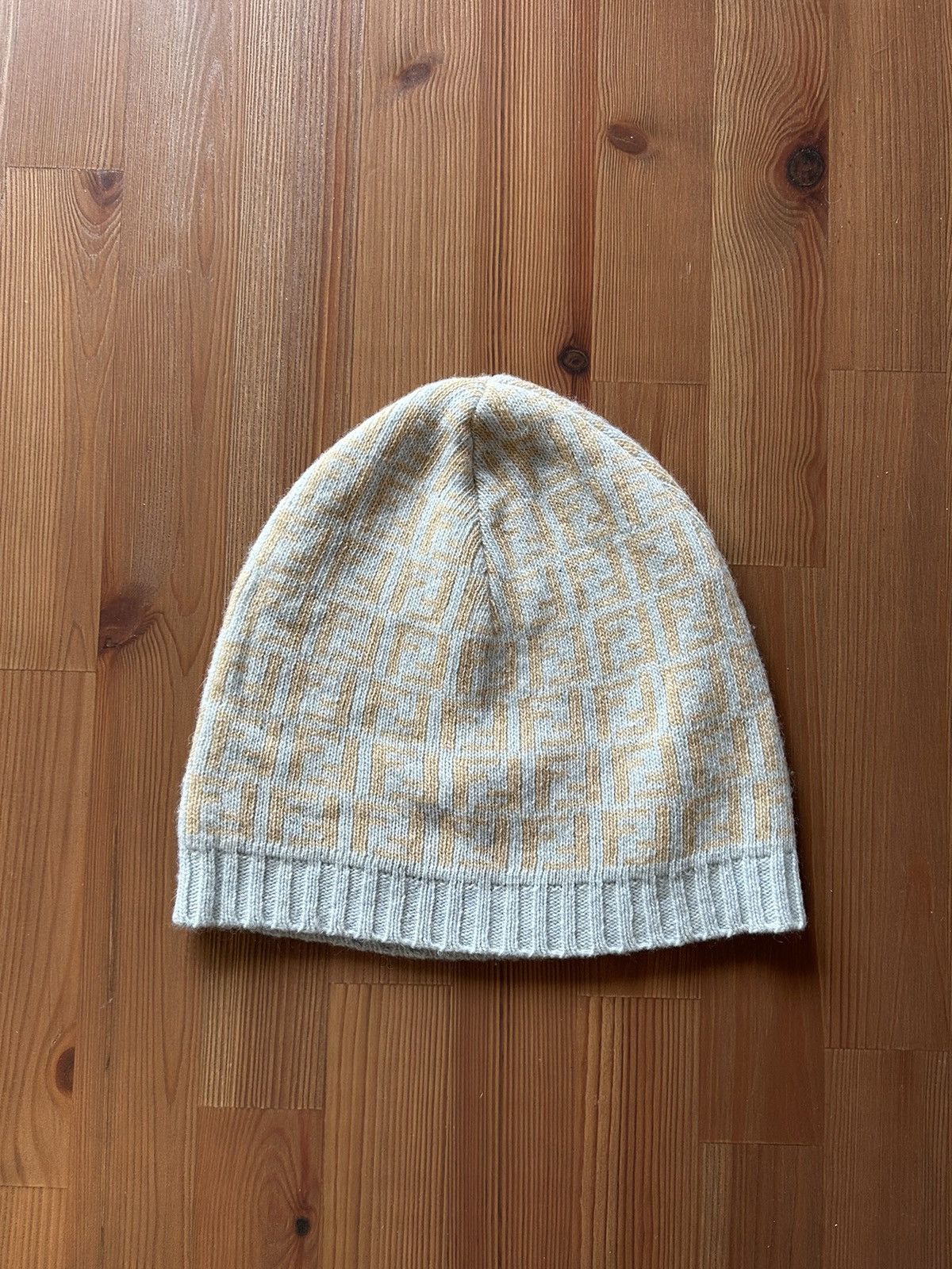 Fendi FF Zucca Monogram Wool/Cashmere Blend Beanie Size ONE SIZE - 2 Thumbnail