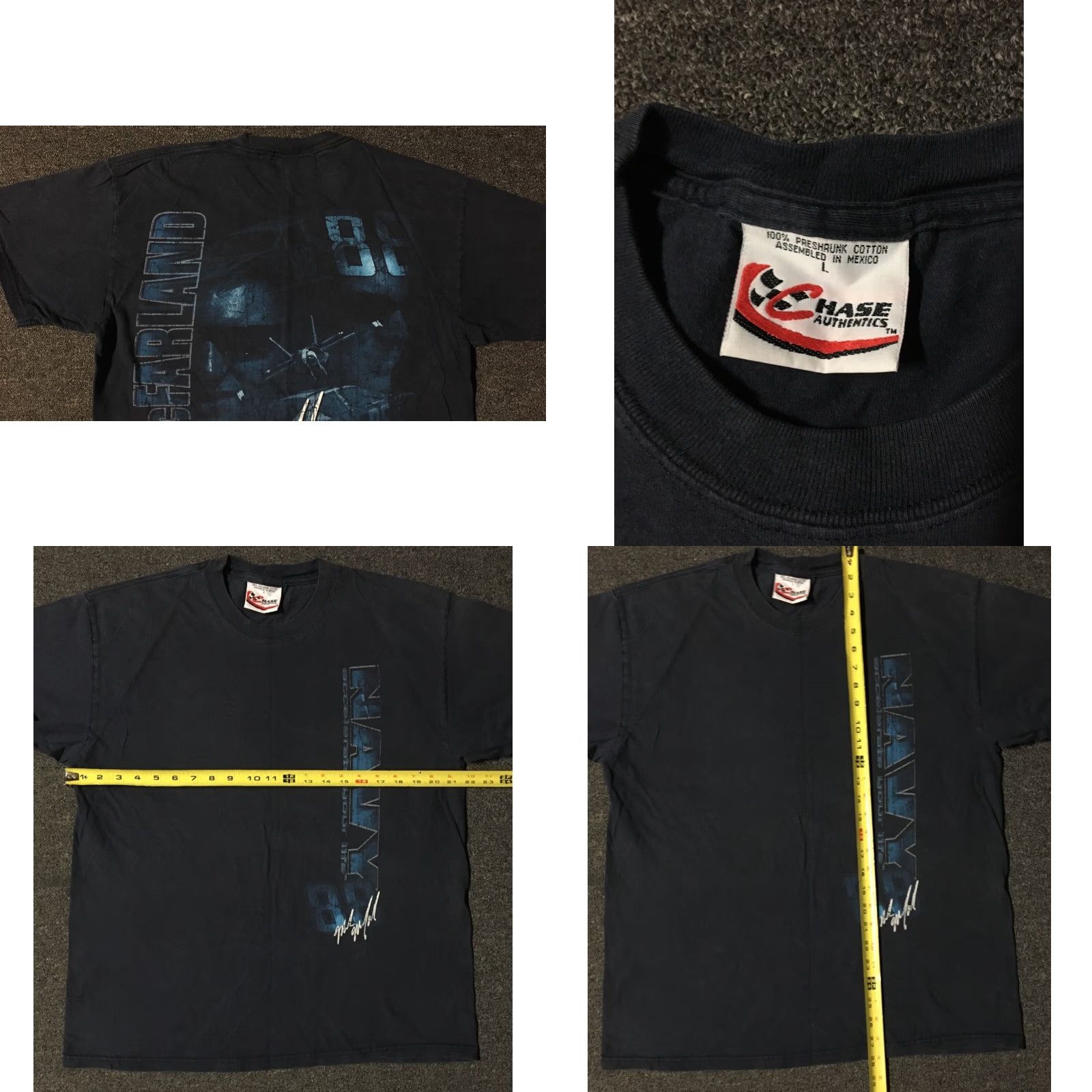Chase Authentics VINTAGE NASCAR Mark McFarland Faded Shirt L Driving Racing Navy Army Grunge 90s AOP Shirt Mens Blue 90s NASCAR Size US L / EU 52-54 / 3 - 8 Thumbnail