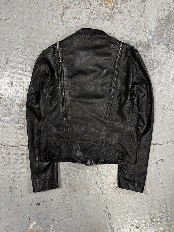 Versace 2000s Versace Black Leather Zip Utility Jacket Size US M / EU 48-50 / 2 - 4 Thumbnail