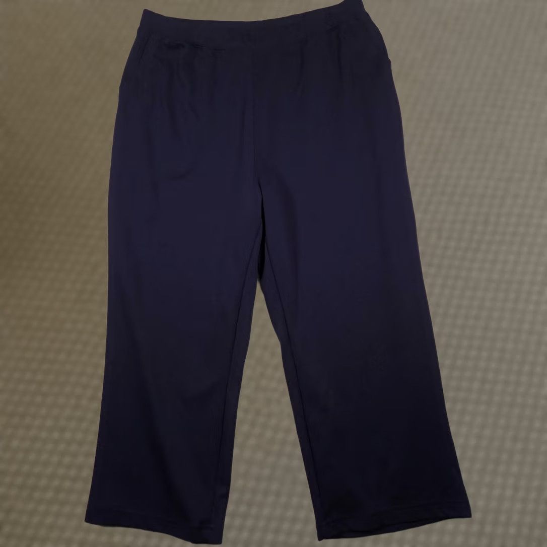 Vintage VINTAGE Woman Within Sweatpants Womens 26W Navy Blue Jersey Wide-Leg Pull On Stretch Size 4XL / US 24-26 - 1 Thumbnail