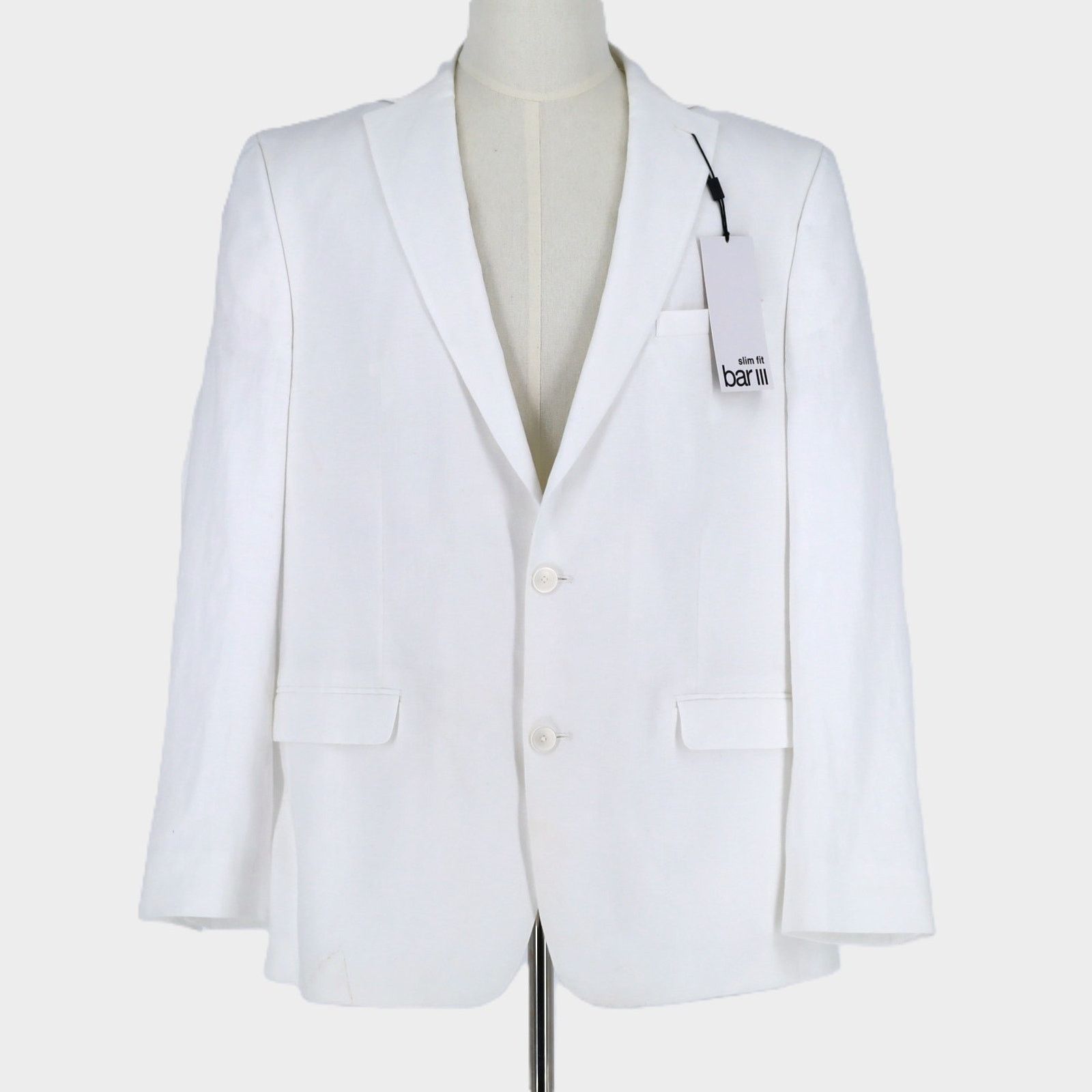 Bar III Bar III Men's White Linen Slim-Fit Suit Jacket Size 38S Size 38S - 5 Thumbnail