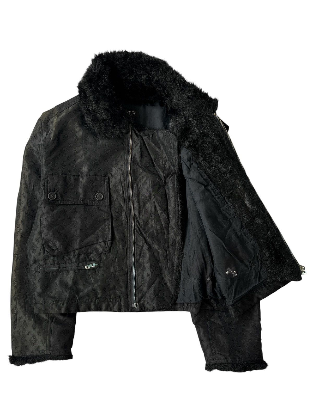 Yoshiyuki Konishi Fur Cropped Flight Jacket Size US M / EU 48-50 / 2 - 4 Thumbnail
