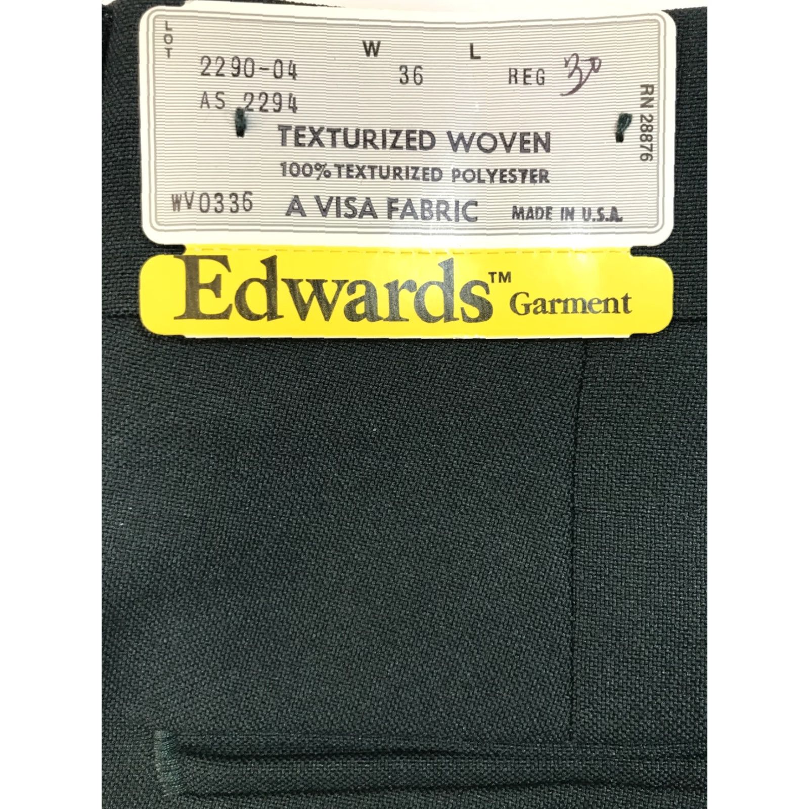 Sears Edwards Garment Dress Pants Mens USA Textured Pleated Straight Leg 30in Inseam Green 36 38 Waist Vintage N/A Size US 36 / EU 52 - 3 Thumbnail