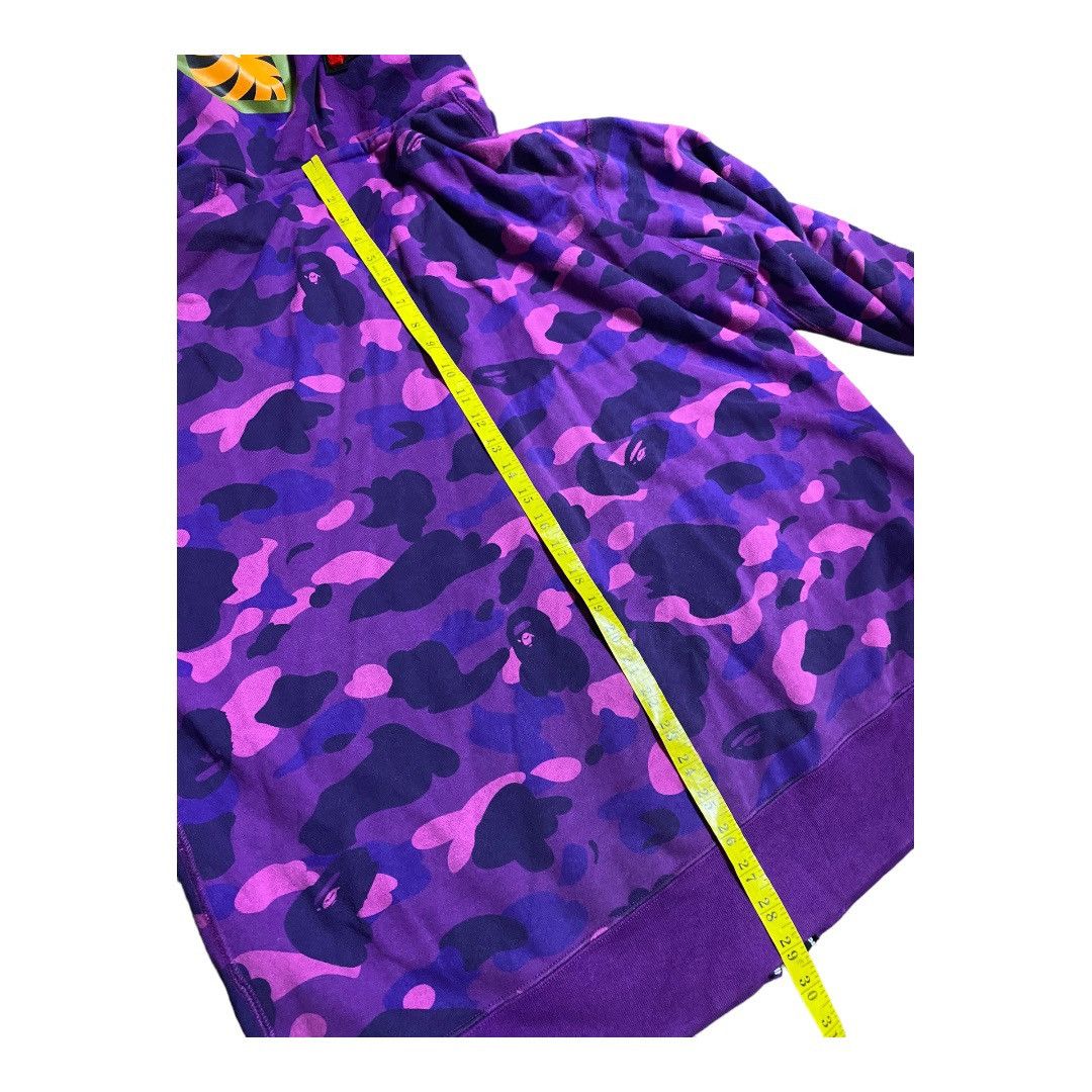 BAPE Double Shark / Tiger Full Zip Hoodie Purple camo