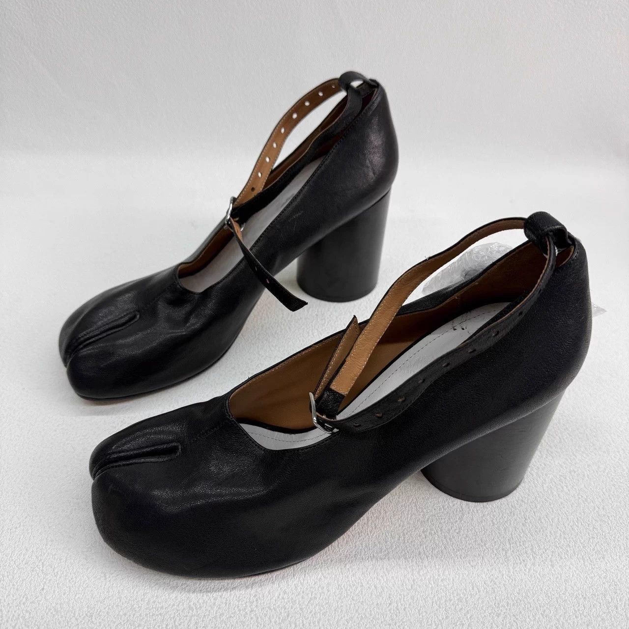Maison Margiela Maison Margiela Tabi Leather Ankle Strap Heels 8cm Black 40 Size US 10 / IT 40 - 1 Thumbnail
