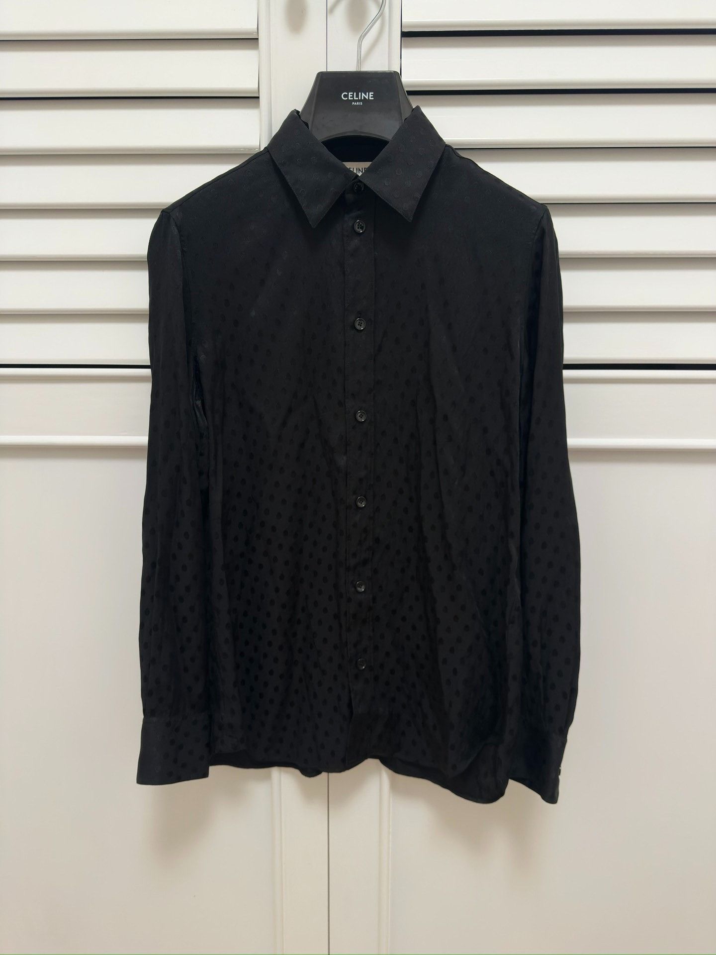 Celine Celine Black Polka Dot Silk Shirt 38 Size S / US 4 / IT 40 - 1 Thumbnail