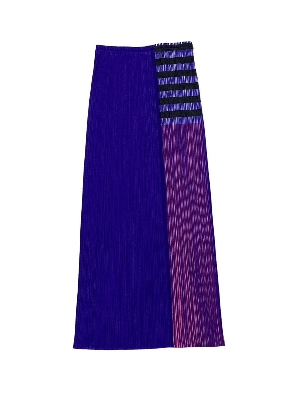 Issey Miyake Pleats Please Issey Miyake Pleated Striped Long Skirt Size 28" / US 6 / IT 42 - 1 Thumbnail