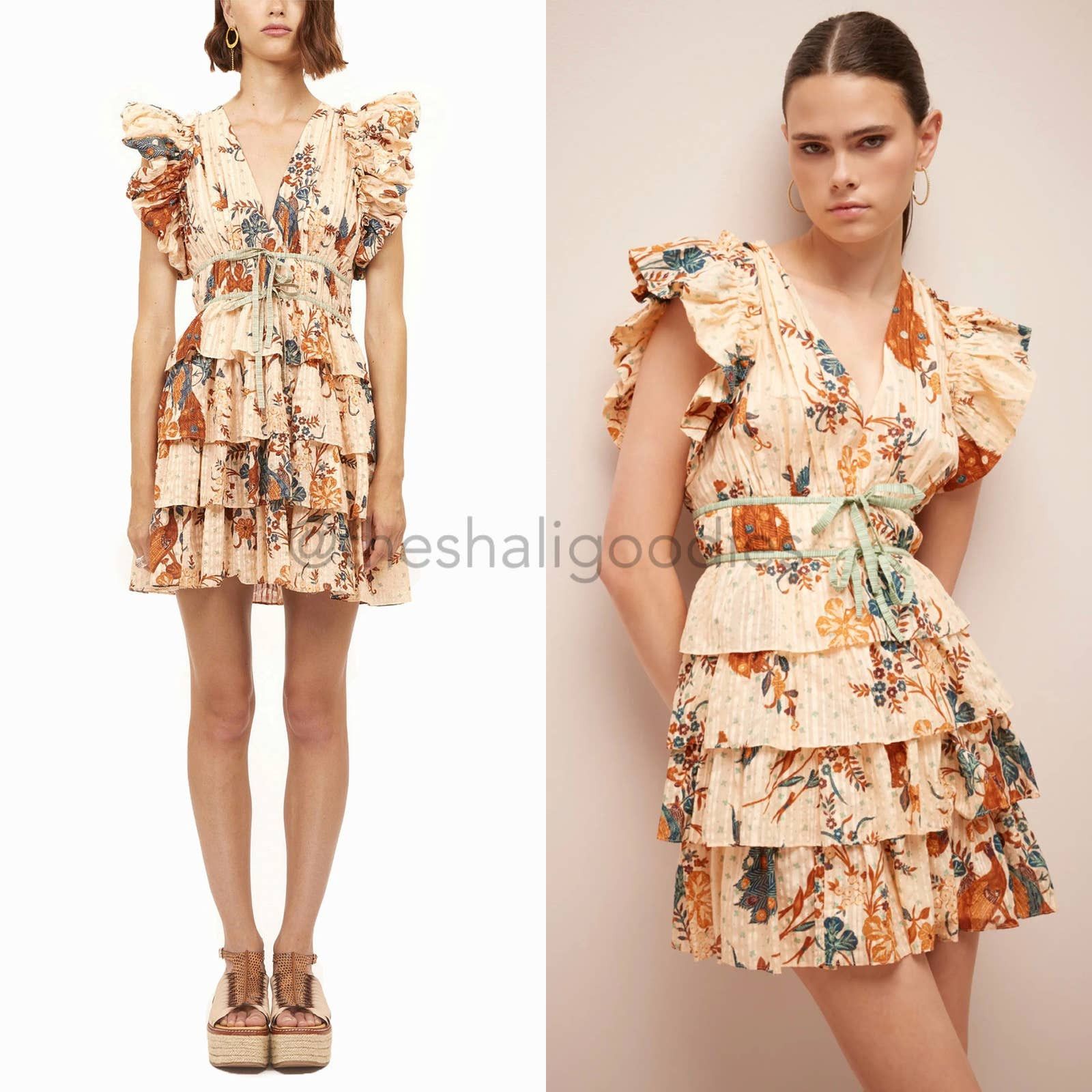 Ulla Johnson Ulla Johnson Marni Ruffled Mini Dress Peach Floral Size 14 Size XL / US 12-14 / IT 48-50 - 1 Thumbnail