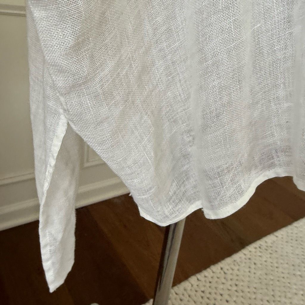Other Talbots White 100% Linen Top Single Button 6 Petite Size M / US 6-8 / IT 42-44 - 4 Thumbnail