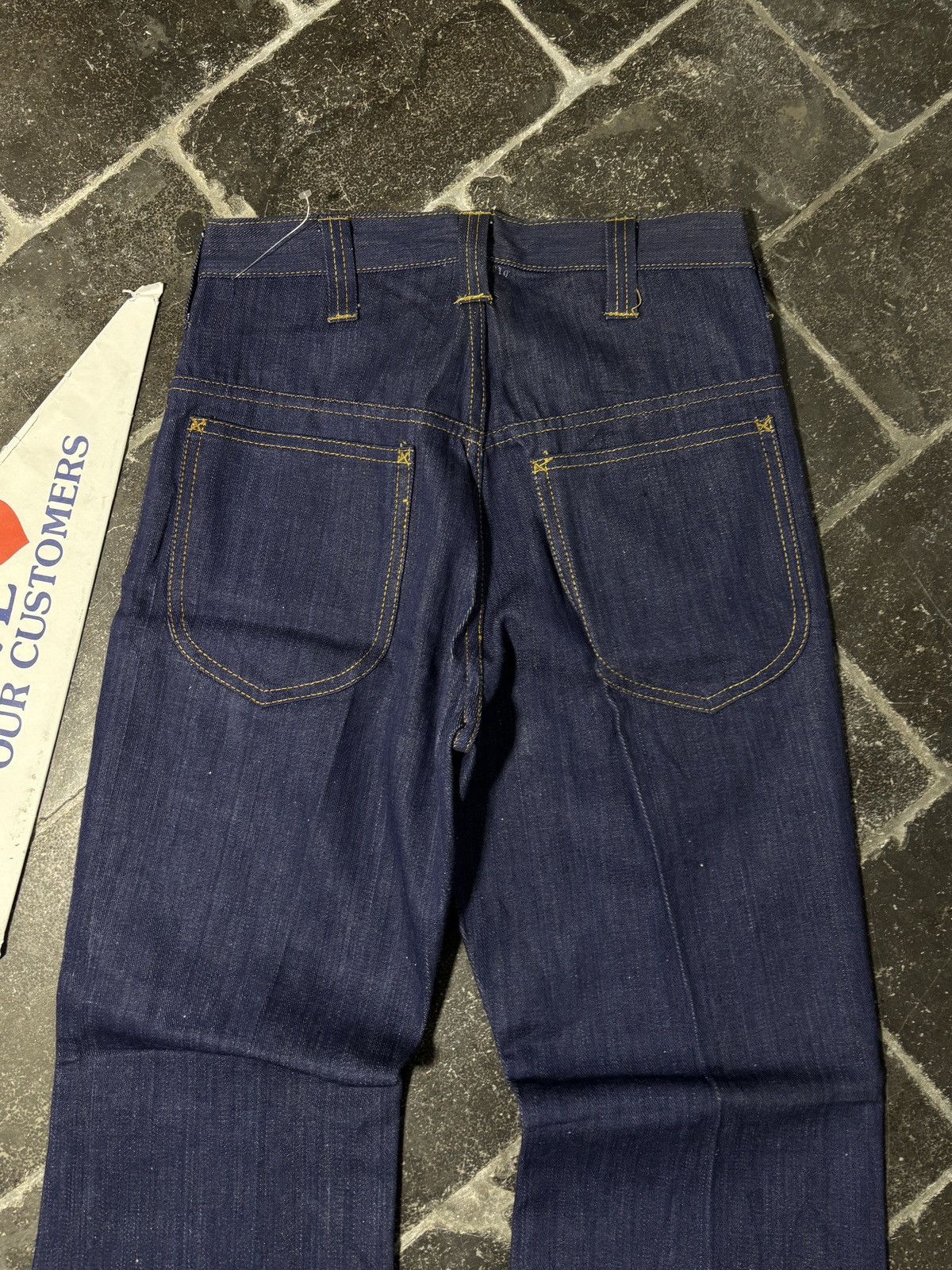 Vintage 1970s Vintage Dark Wash Denim Jeans Golden Horse Flared 70s Size 26" / US 2 / IT 38 - 13 Thumbnail
