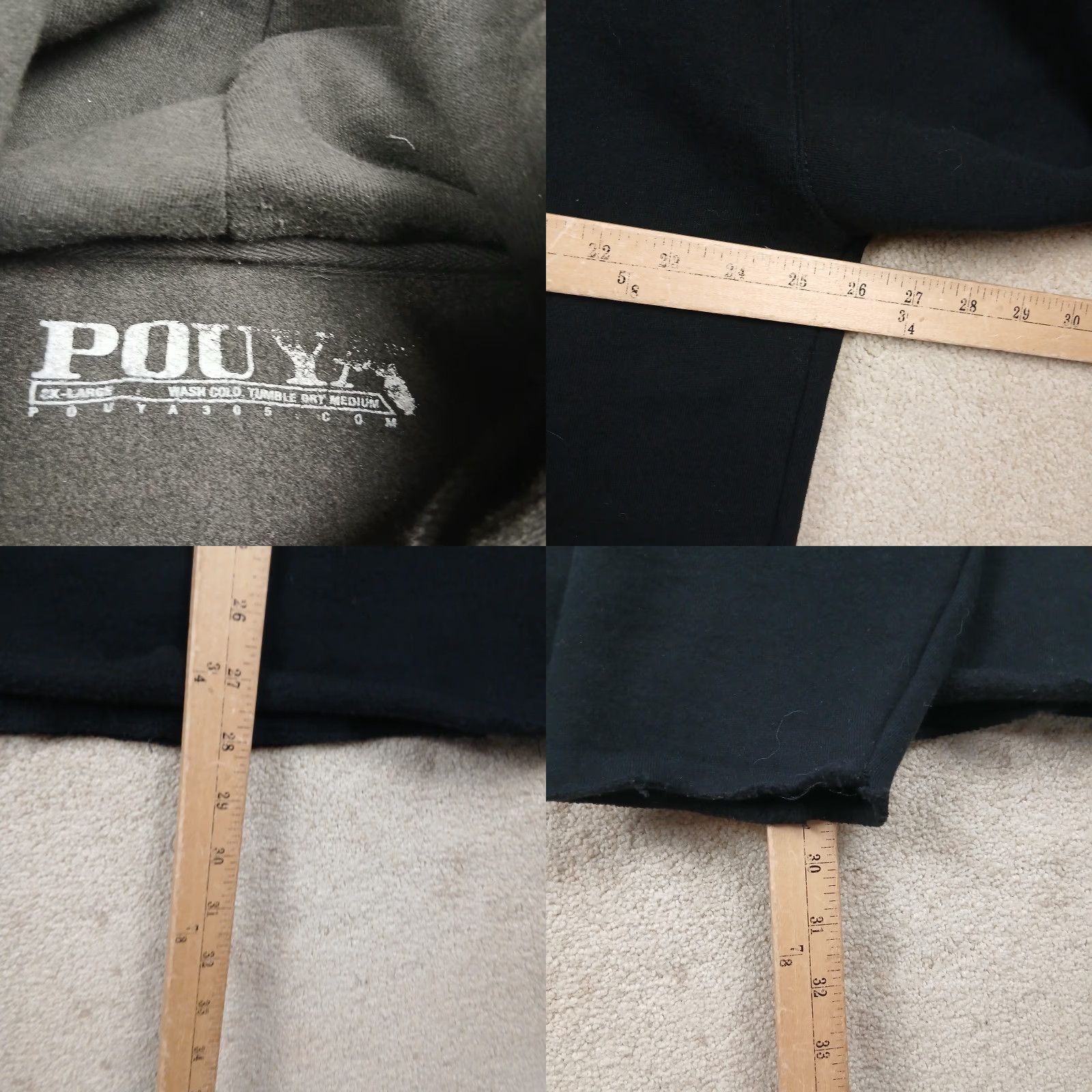 Vintage Pouya Hoodie Sweatshirt Mens 2XL XXL Black Logo Pullover Hooded Regular Size US XXL / EU 58 / 5 - 8 Thumbnail