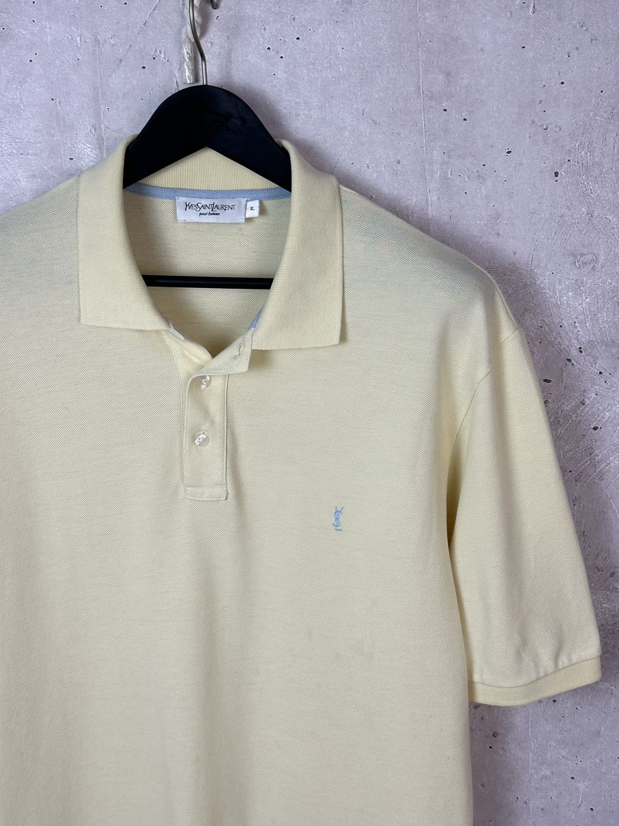 Yves Saint Laurent YSL YvesSaintLaurent Vintage Yellow Cotton Short Sleeve Polo Size US XL / EU 56 / 4 - 2 Thumbnail