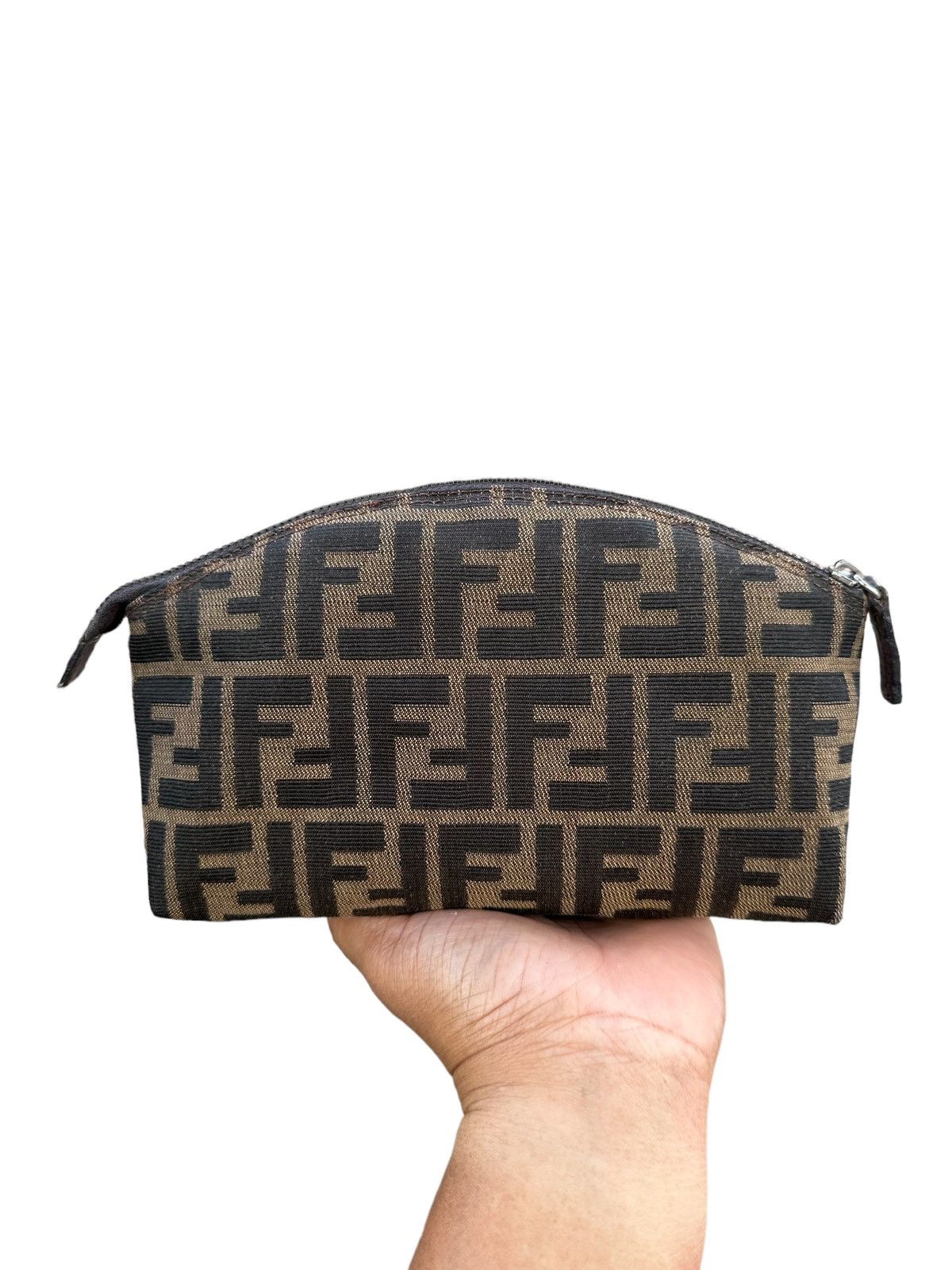 Fendi × Vintage AUTHENTIC FENDI ZUCCA POUCH COSMETICS BAG