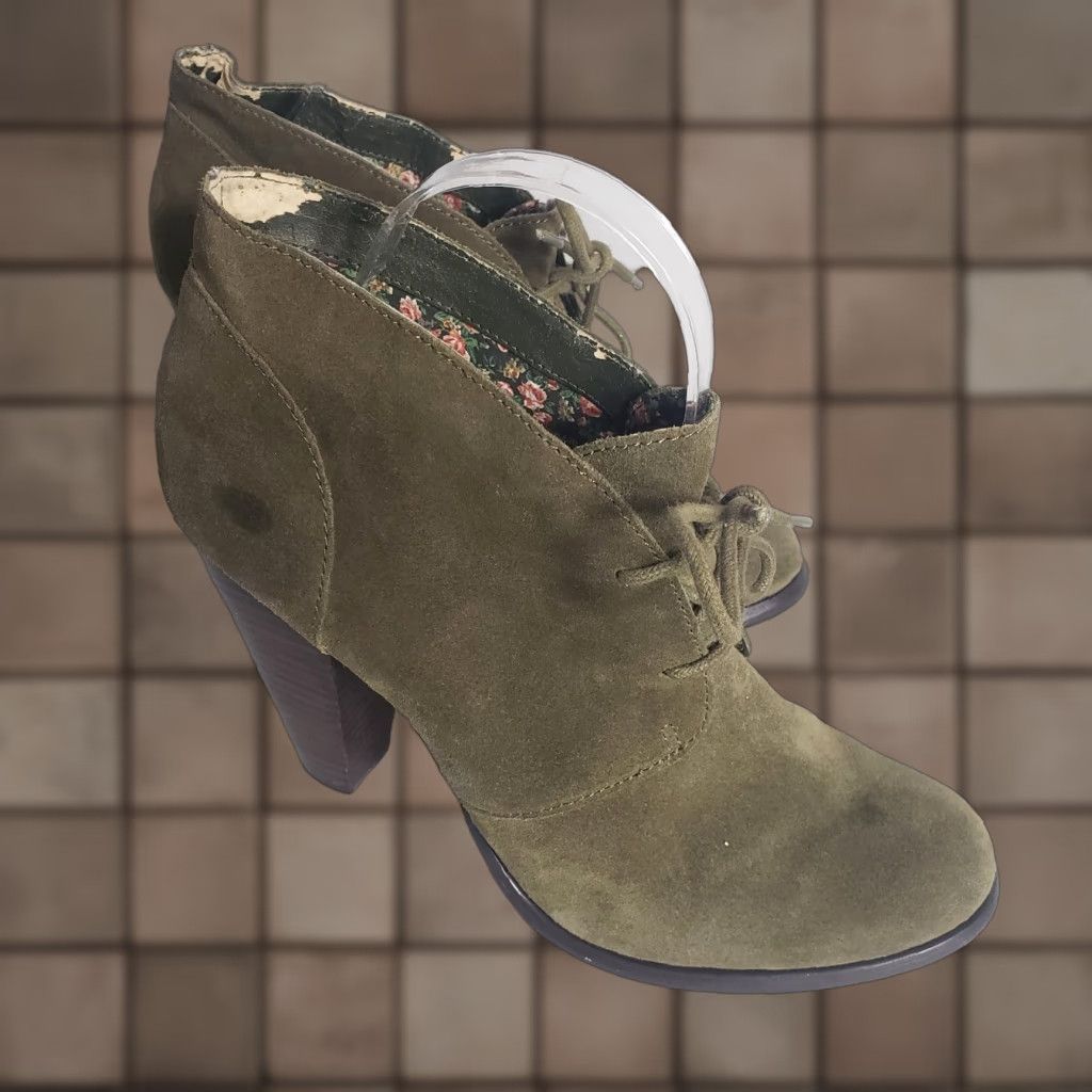 Seychelles Olive Green Suede Lace-Up Ankle Boots seychelles olive suede - Gem main image 3