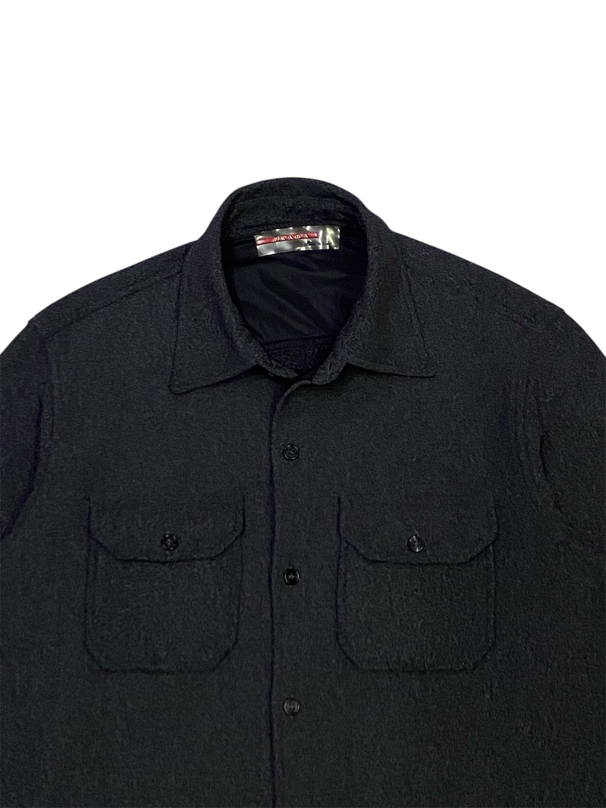 Prada Vintage Prada Fleece Double Pocket Button Ups Shirt Size US L / EU 52-54 / 3 - 6 Thumbnail