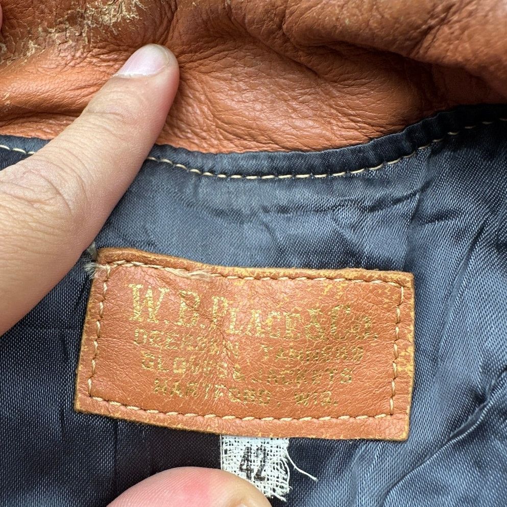 Other Vintage 70s WB Place & Co Deerskin Leather Coat Jacket 42 Size US L / EU 52-54 / 3 - 4 Thumbnail