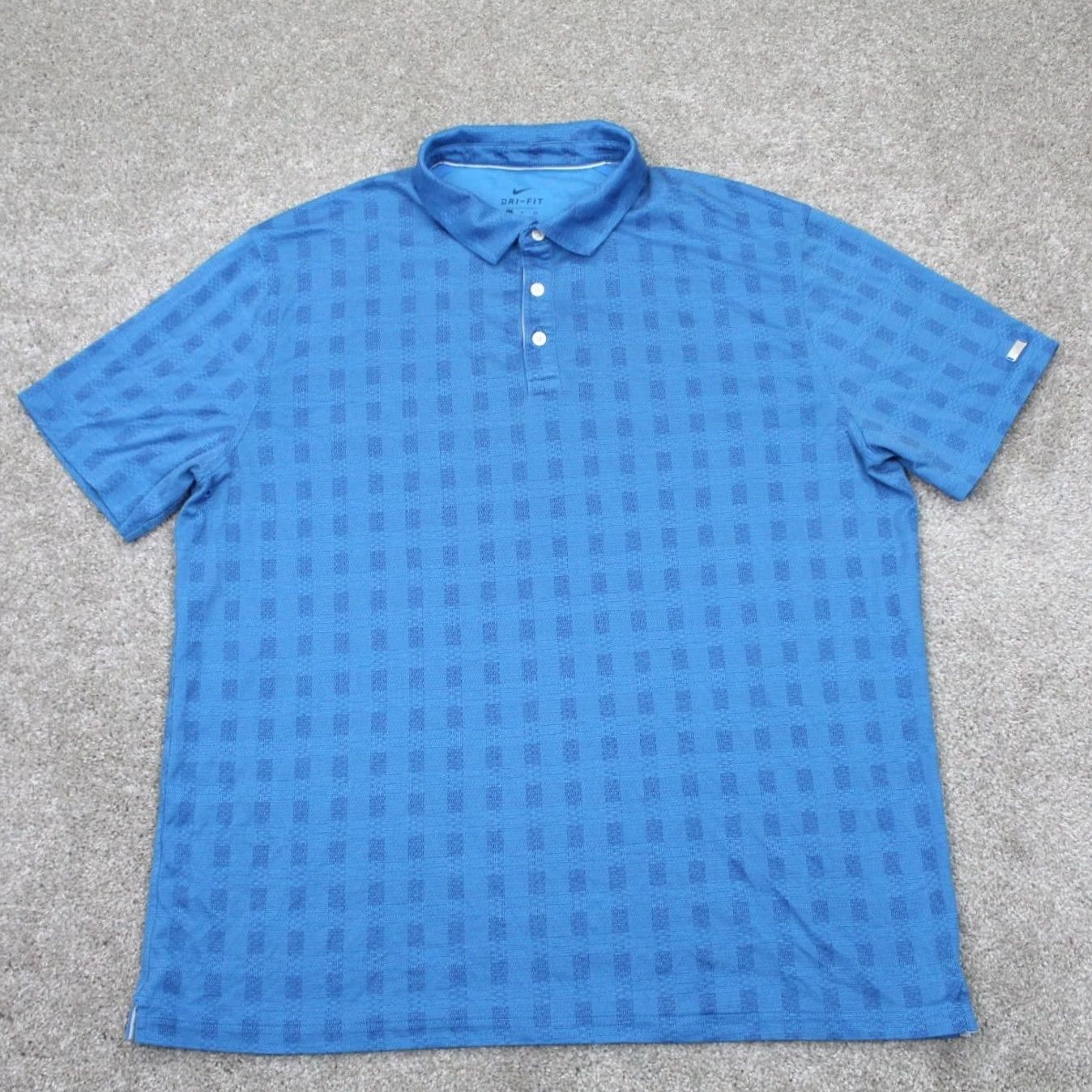 Nike Nike Dri-Fit Polo Shirt Mens XL Blue Plaid Short Sleeve Breathable Casual Golf Regular Fit Size US XL / EU 56 / 4 - 2 Thumbnail