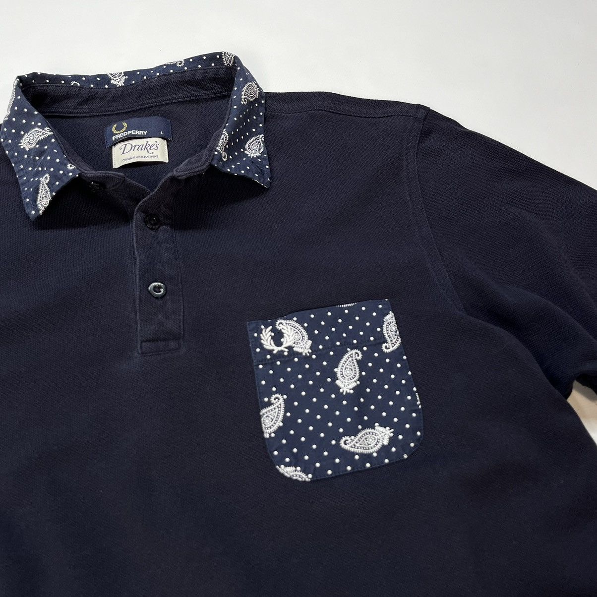 Drake's × Fred Perry Fred Perry X Drake's Paisley Collar Polo Shirt Mens Size US L / EU 52-54 / 3 - 4 Thumbnail